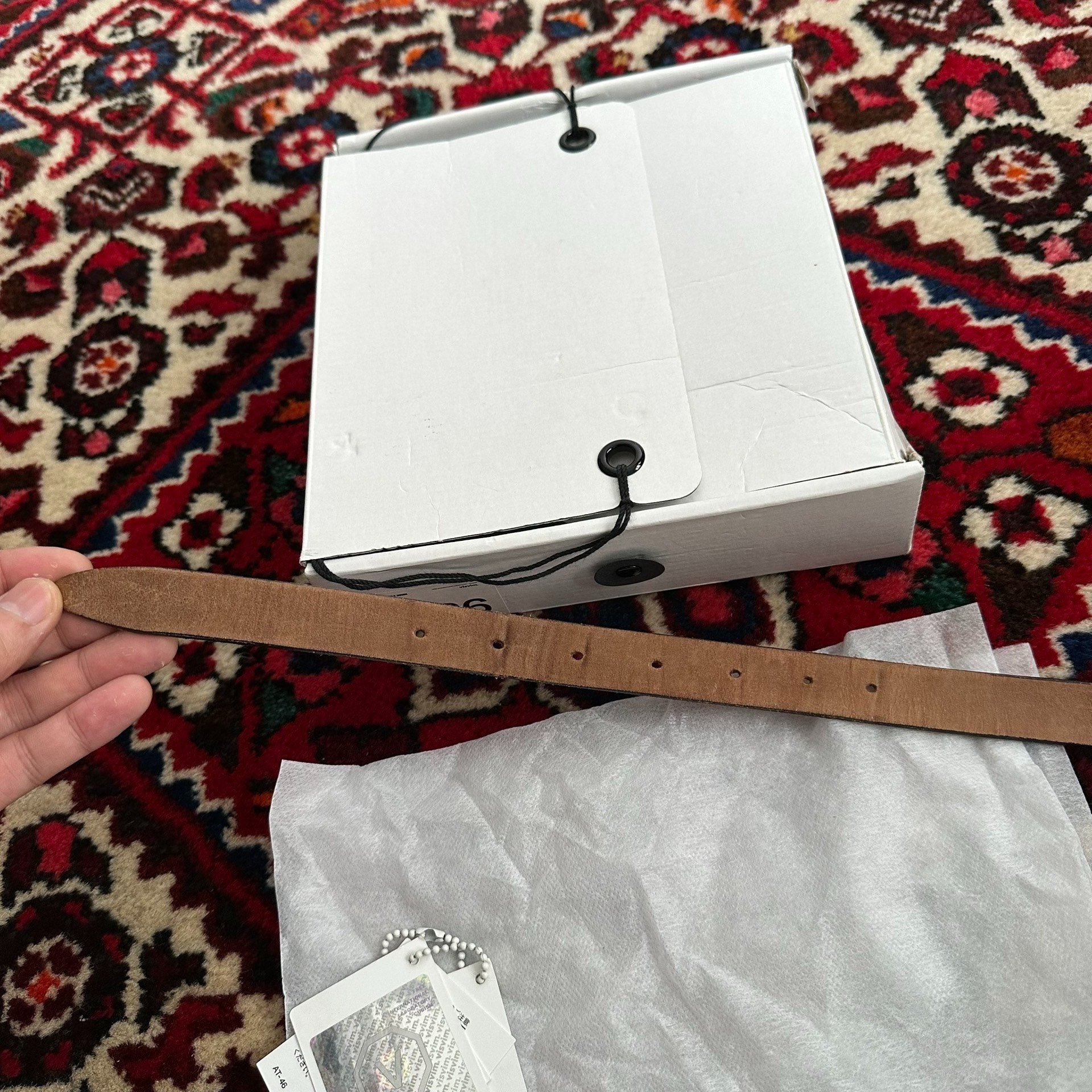 VISVIM 17AW Small Buckle Belt — label