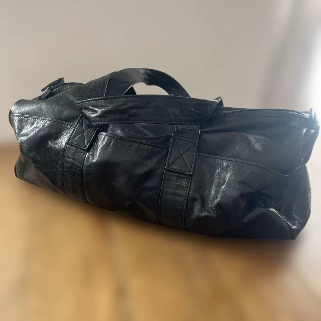 Porter Boston Black Leather Travel Bag