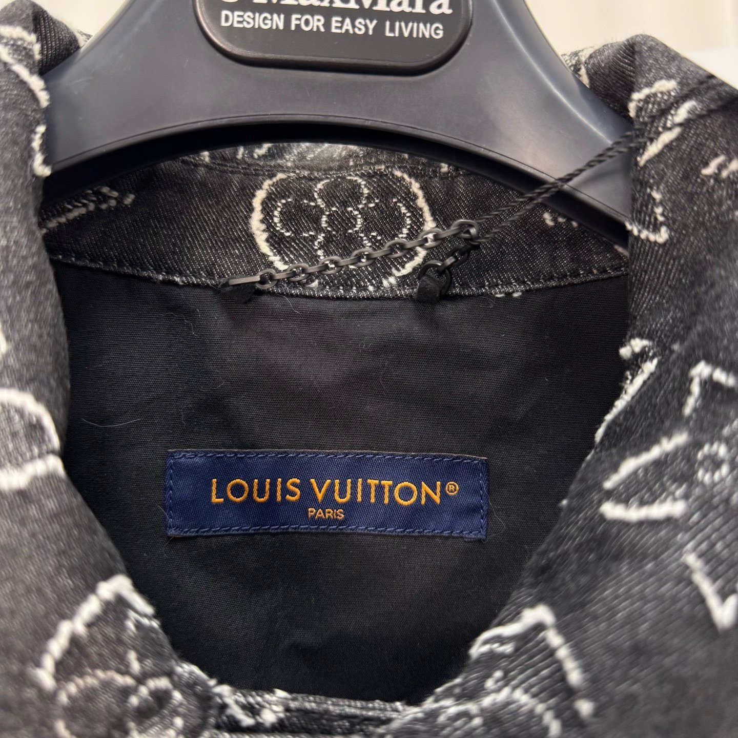 Louis Vuitton Black Denim Monogram Shirt — label