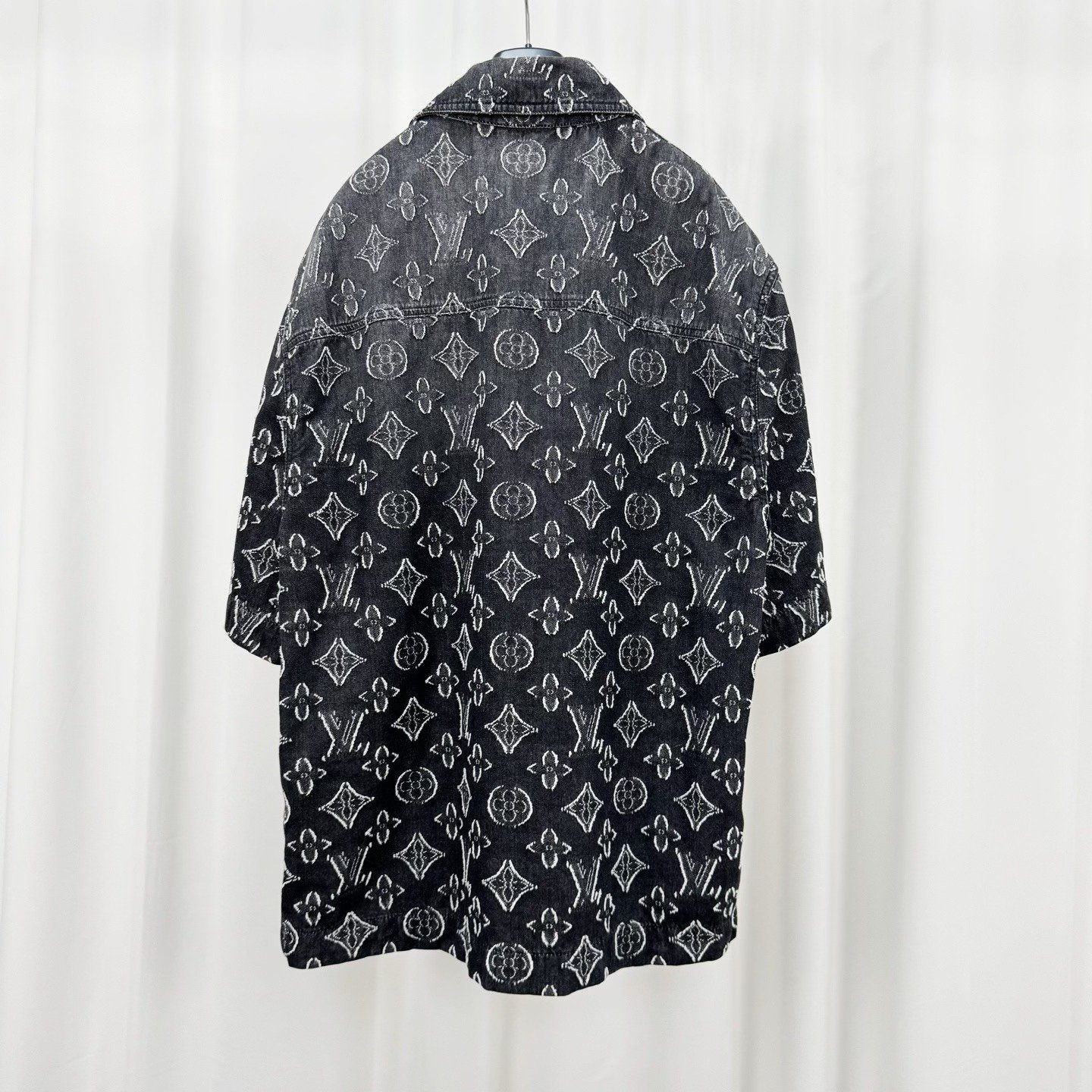 Louis Vuitton Black Denim Monogram Shirt — front