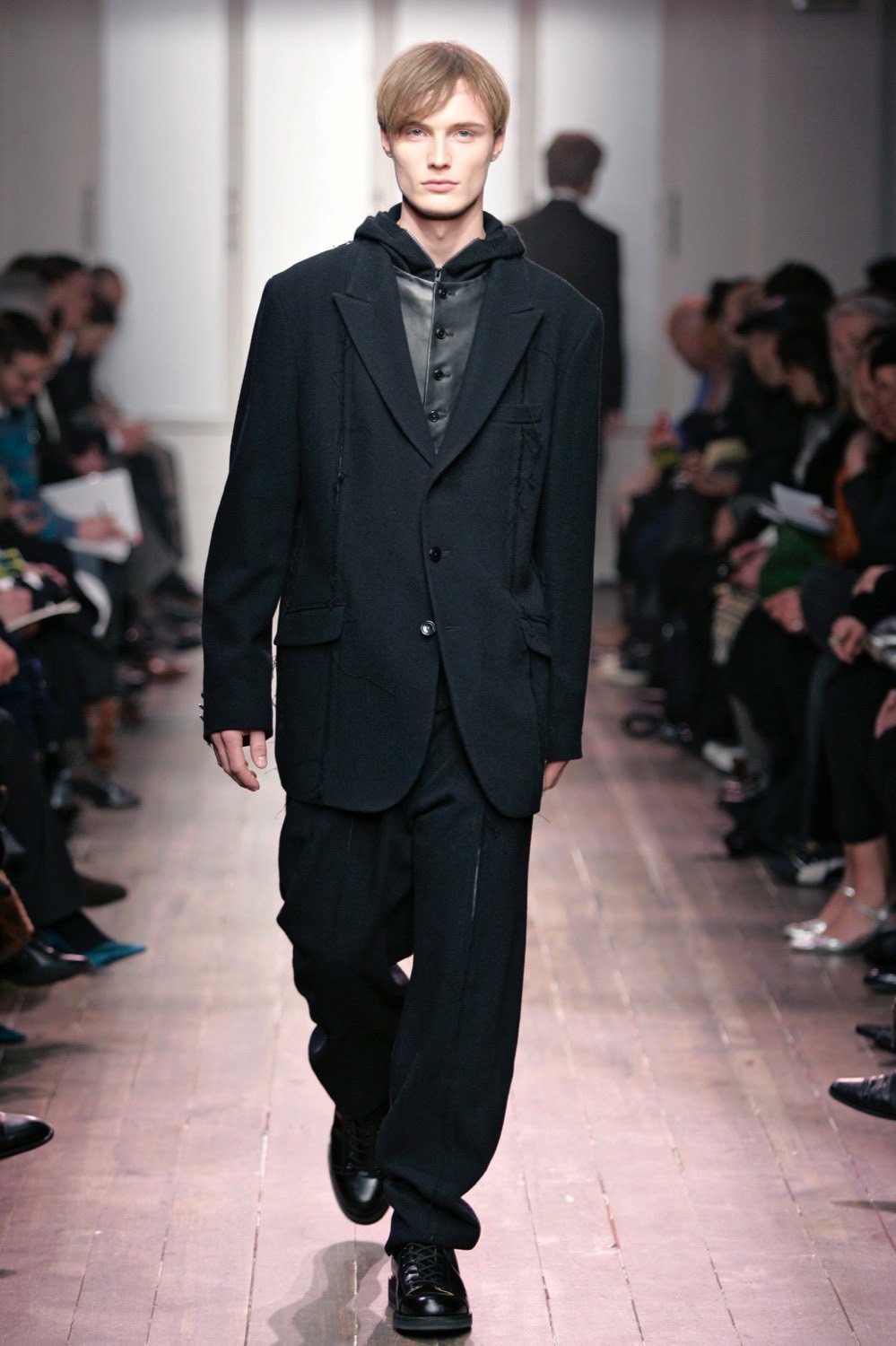 Yohji Yamamoto 05AW Ripped Leather Trousers — detail