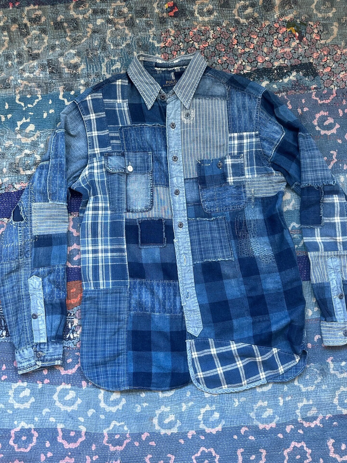 Polo Ralph Lauren Blue Patchwork Shirt
