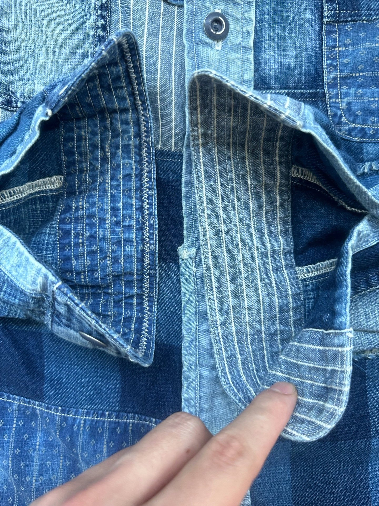 Polo Ralph Lauren Blue Patchwork Shirt — label