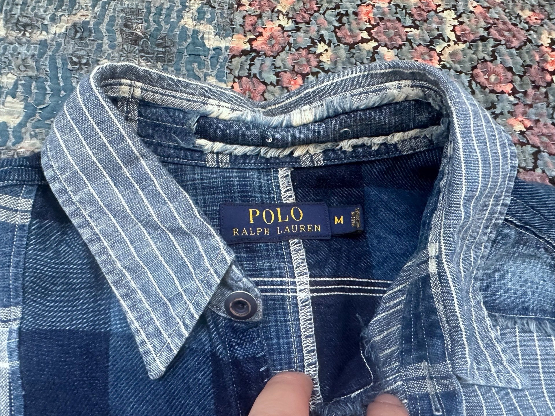 Polo Ralph Lauren Blue Patchwork Shirt — back