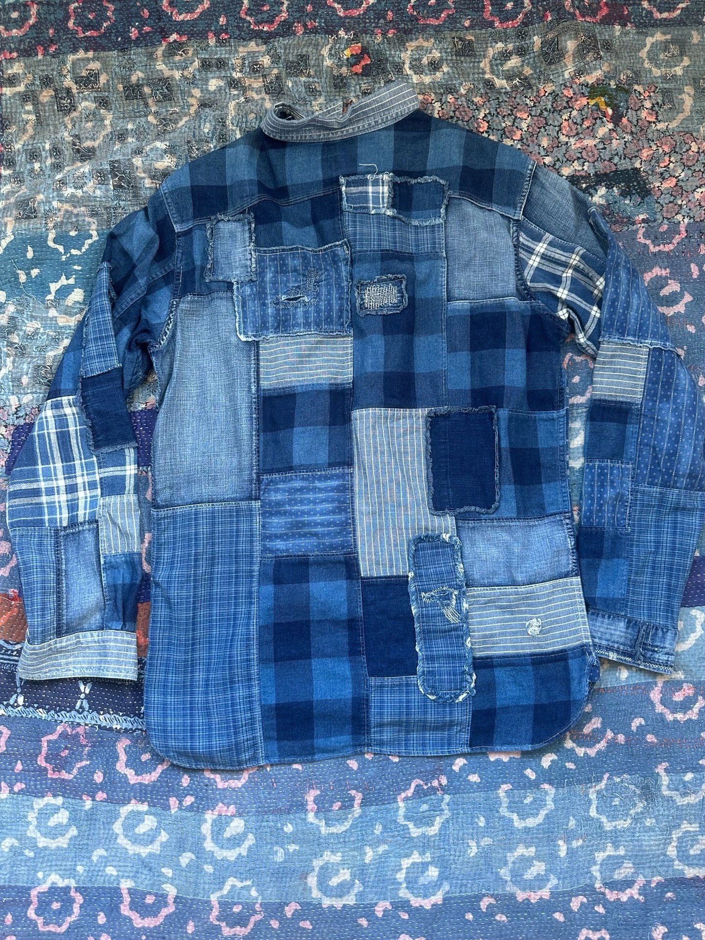 Polo Ralph Lauren Blue Patchwork Shirt — front