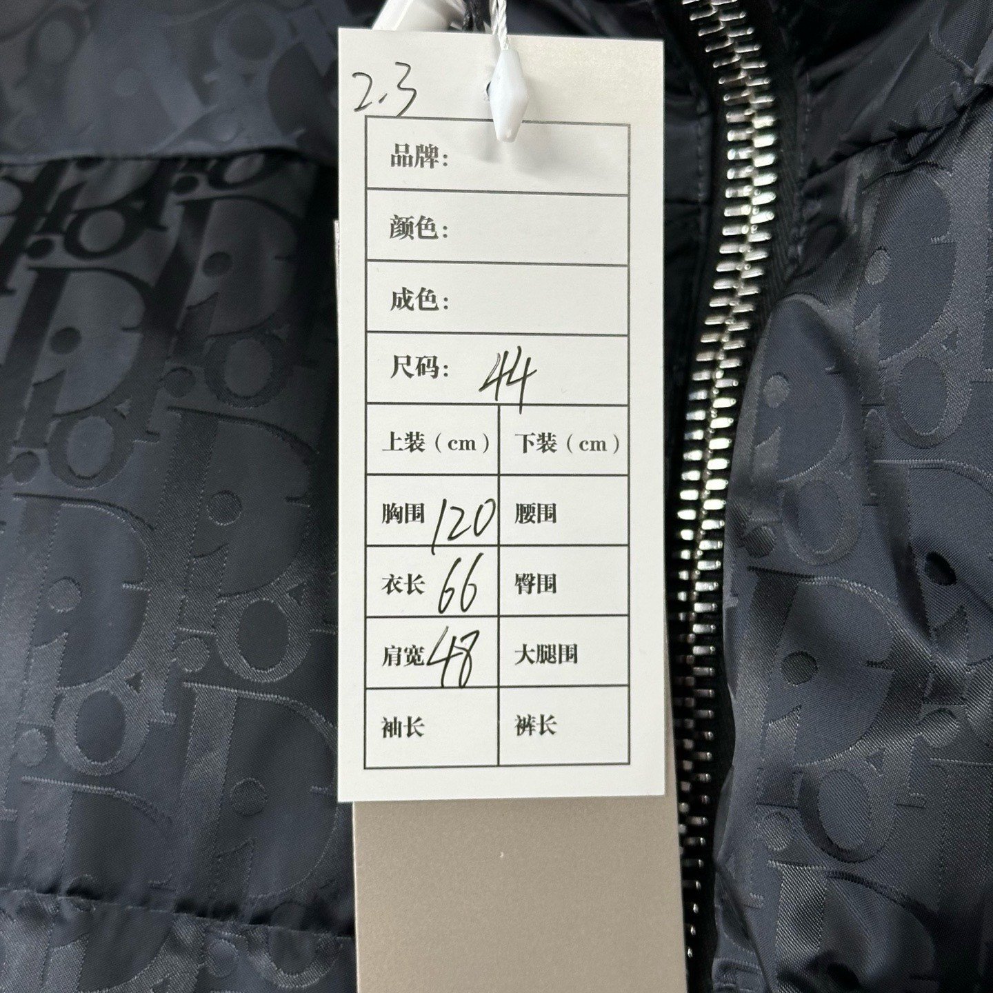 Dior Full-Logo Stand Collar Down Jacket — label