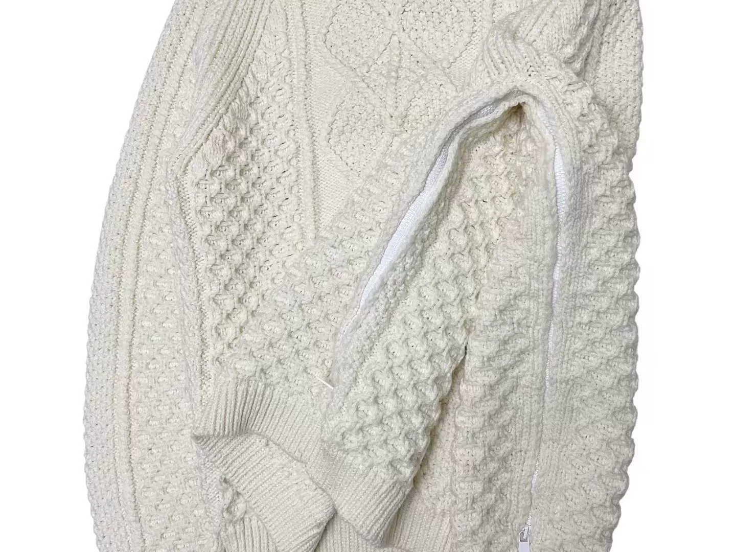 Dior Braided Knit Zip Sweater — front