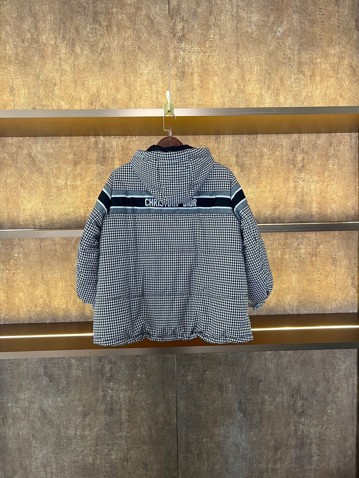 Dior Houndstooth Padded Coat — front