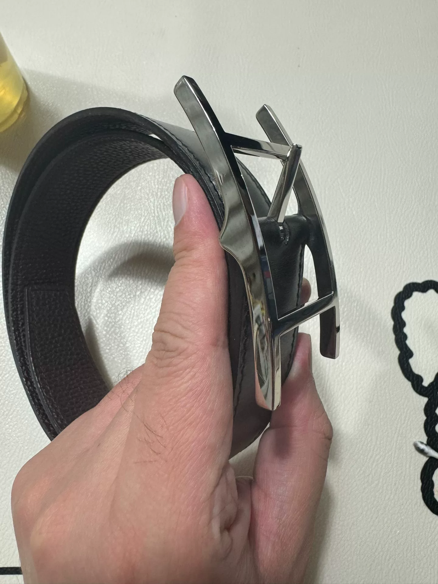 Hermes H Buckle Classic Belt — detail
