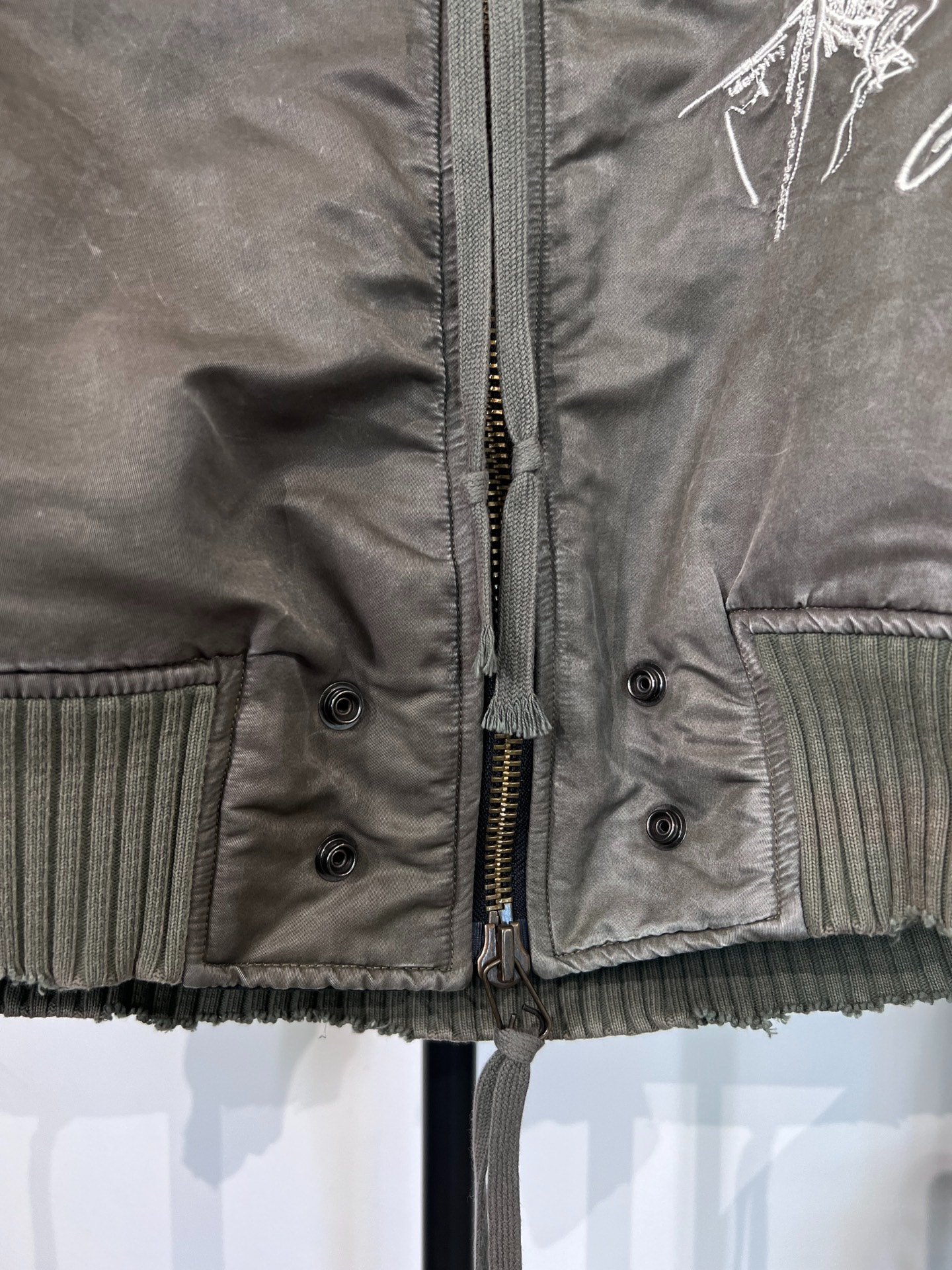 Greg Lauren Heavy Embroidery Baseball Jacket — back