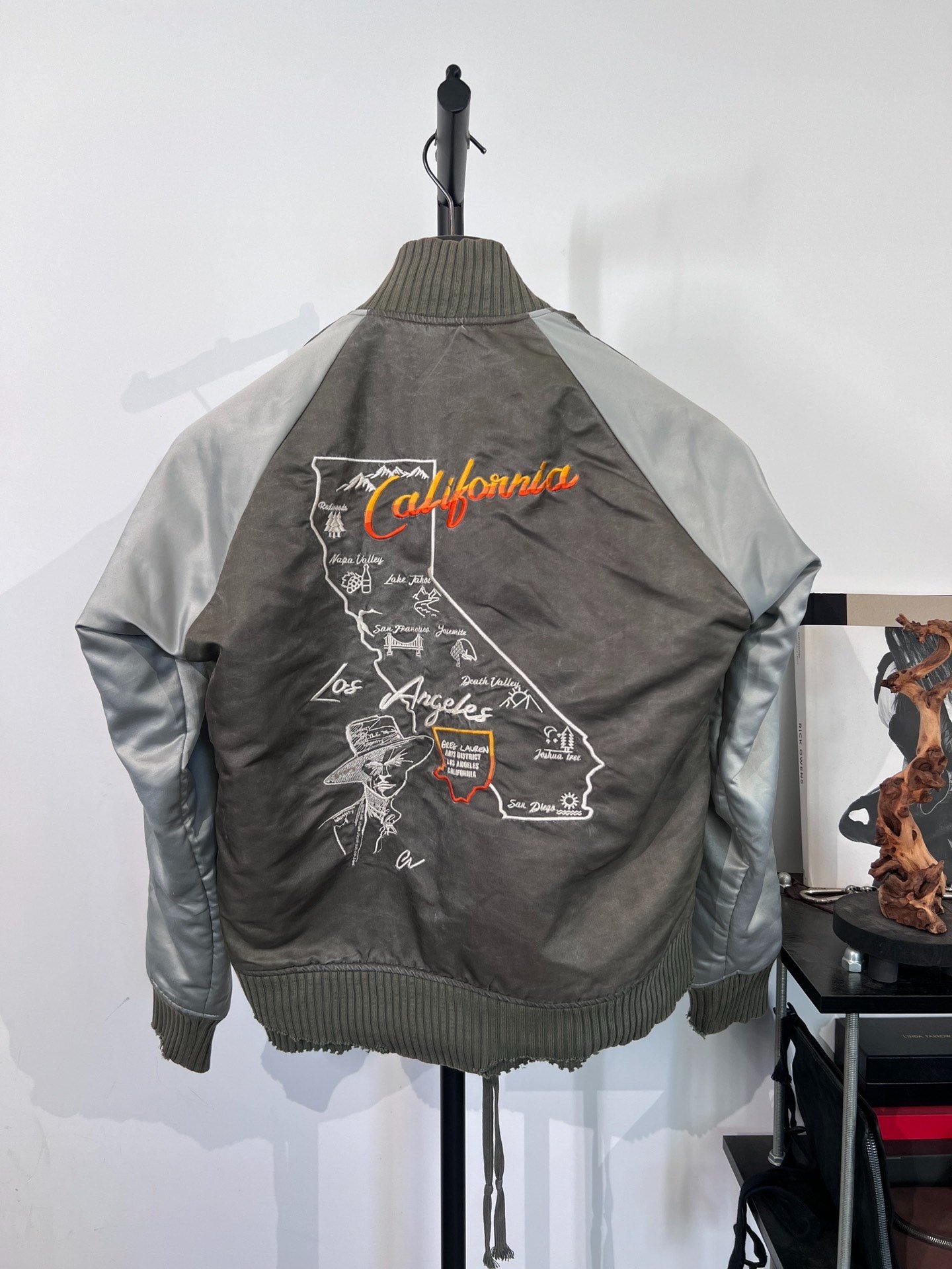 Greg Lauren Heavy Embroidery Baseball Jacket — front