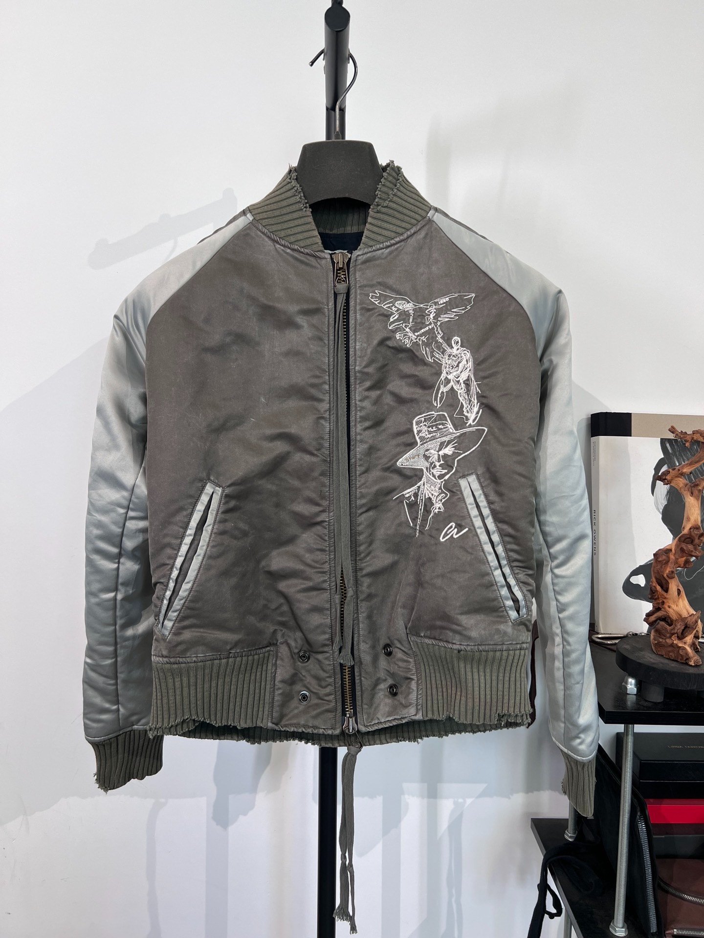 Greg Lauren Heavy Embroidery Baseball Jacket