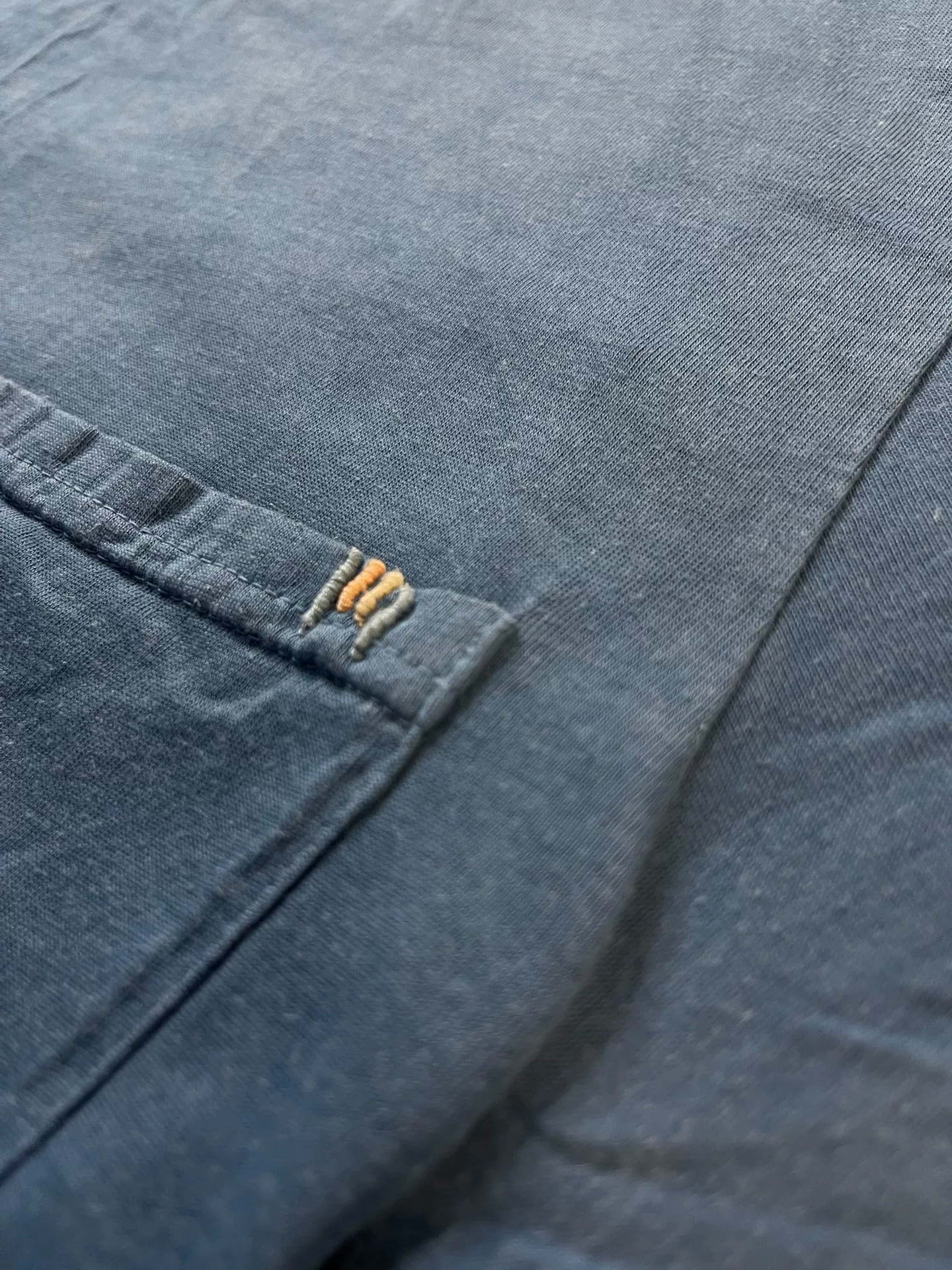 visvim 14AW Blue Short-Sleeve Chest Pocket Tee — label