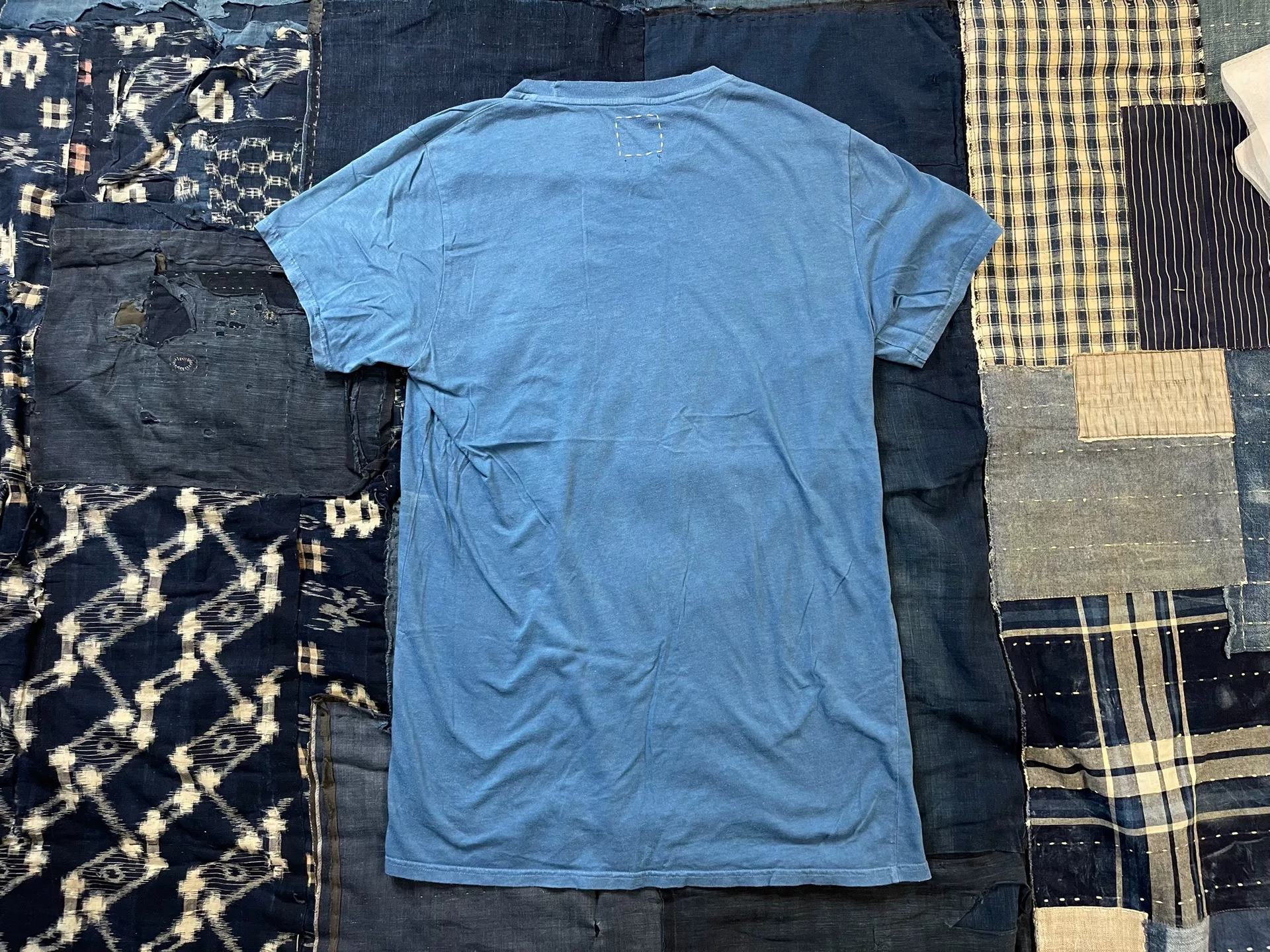 visvim 14AW Blue Short-Sleeve Chest Pocket Tee — front