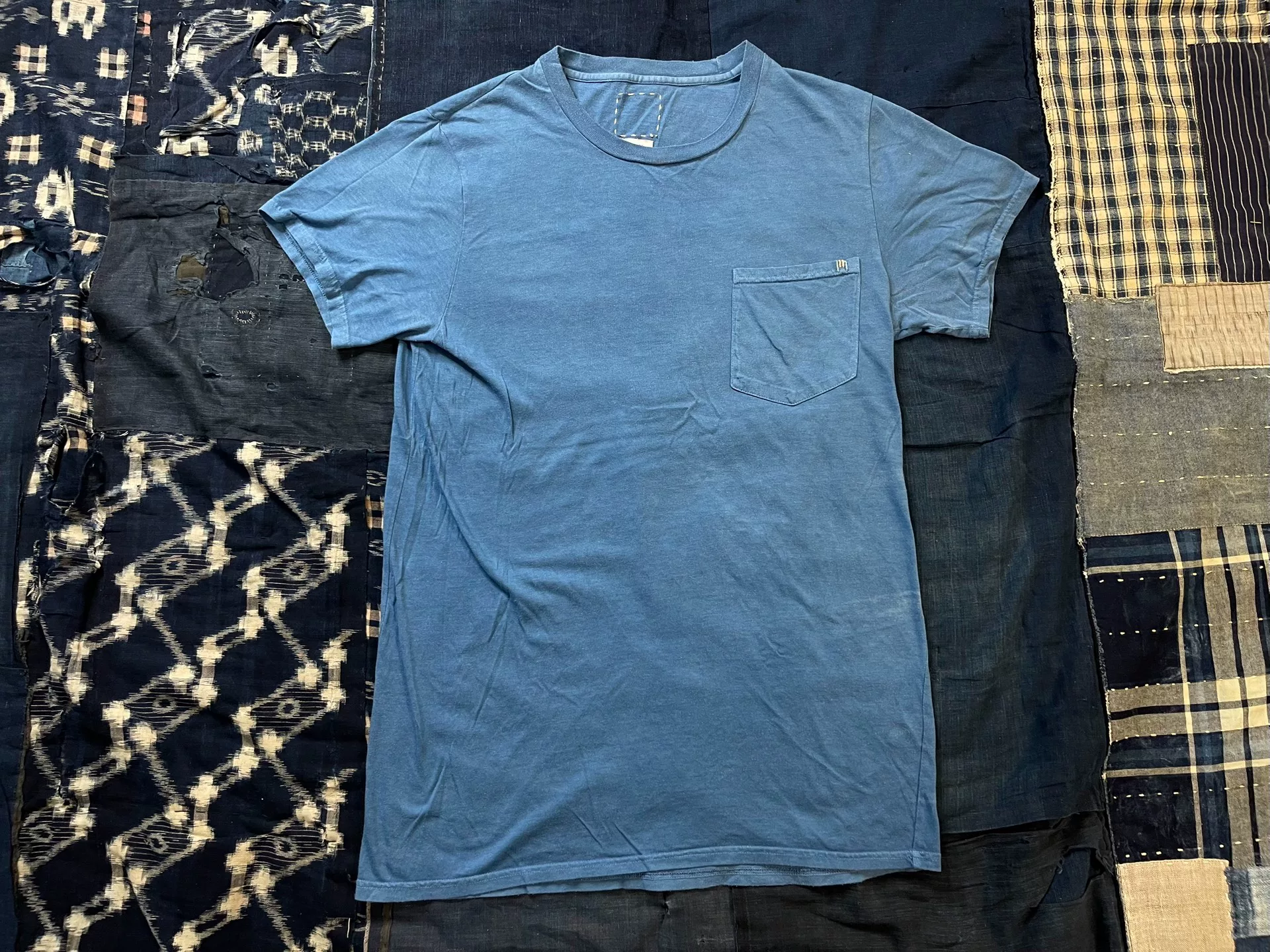 visvim 14AW Blue Short-Sleeve Chest Pocket Tee