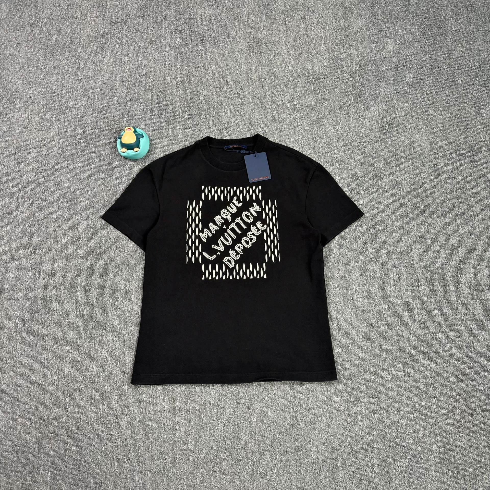 LV Pharrell Beaded Logo Black T-Shirt