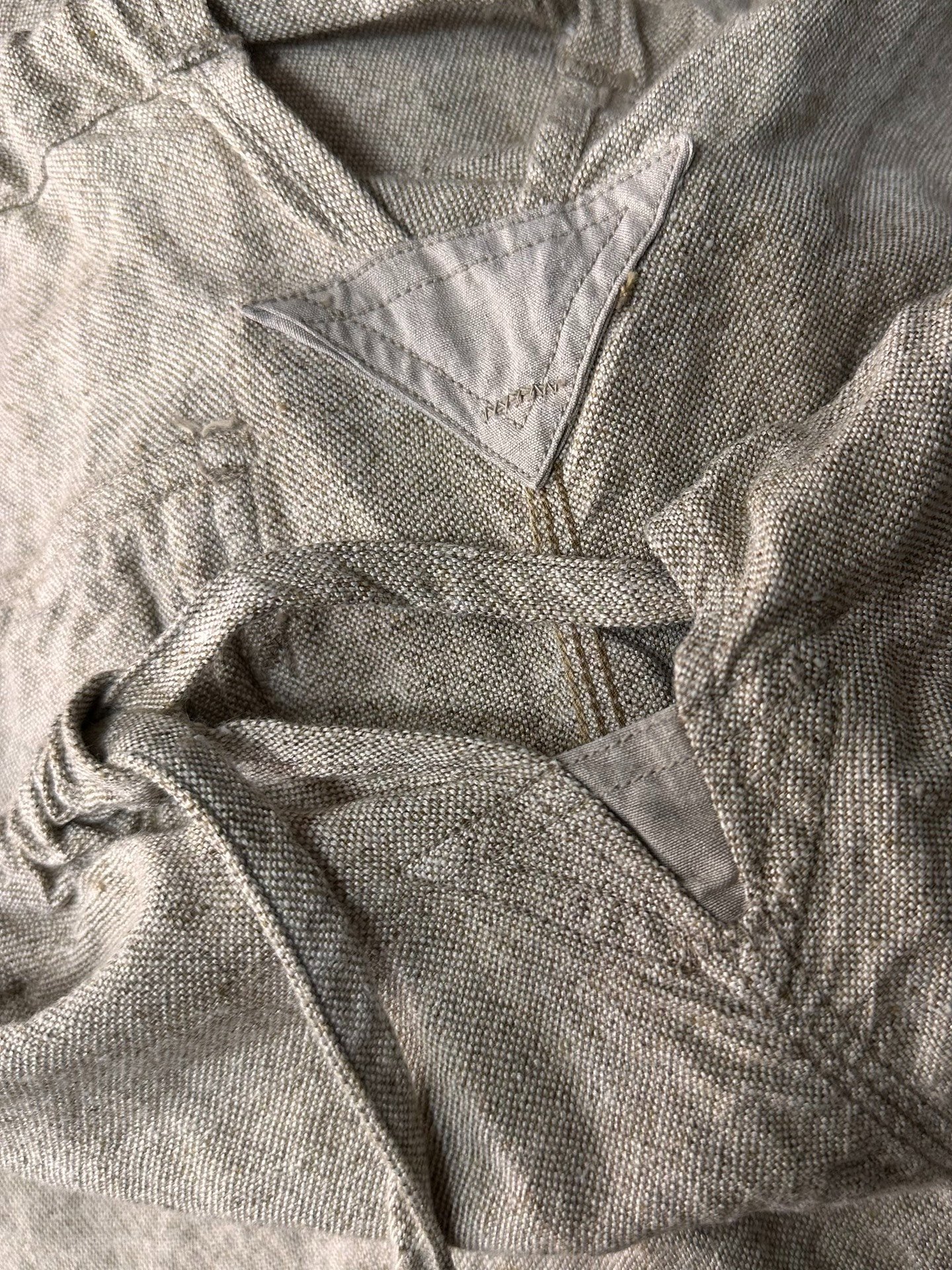 Kaval Linen Silk Drawstring Pants — detail