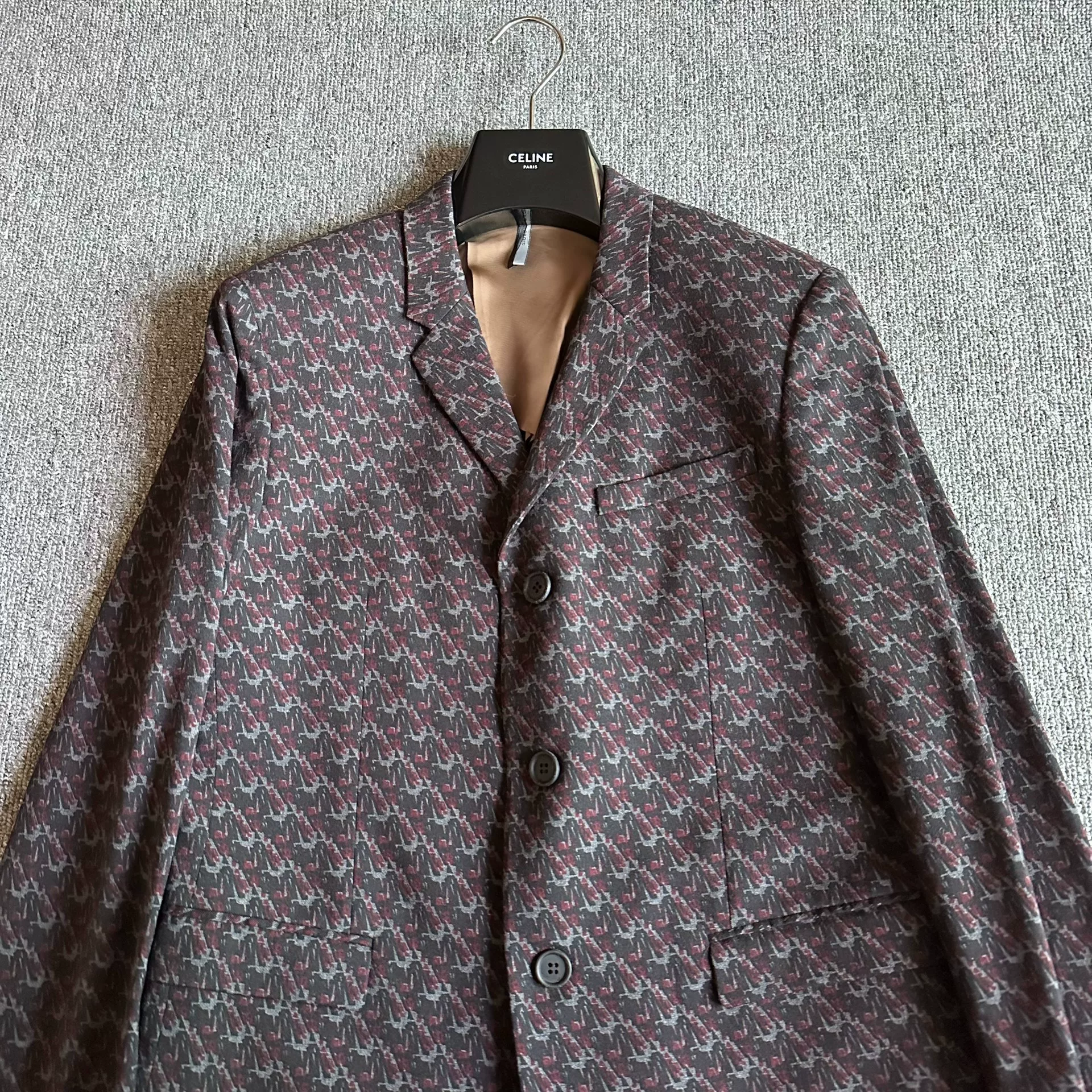 Dior Houndstooth Printed Suit Jacket — detail
