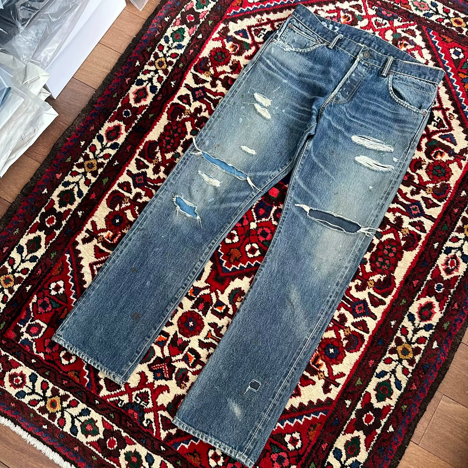 visvim 20AW Journeyman Mud Wide Jeans — label