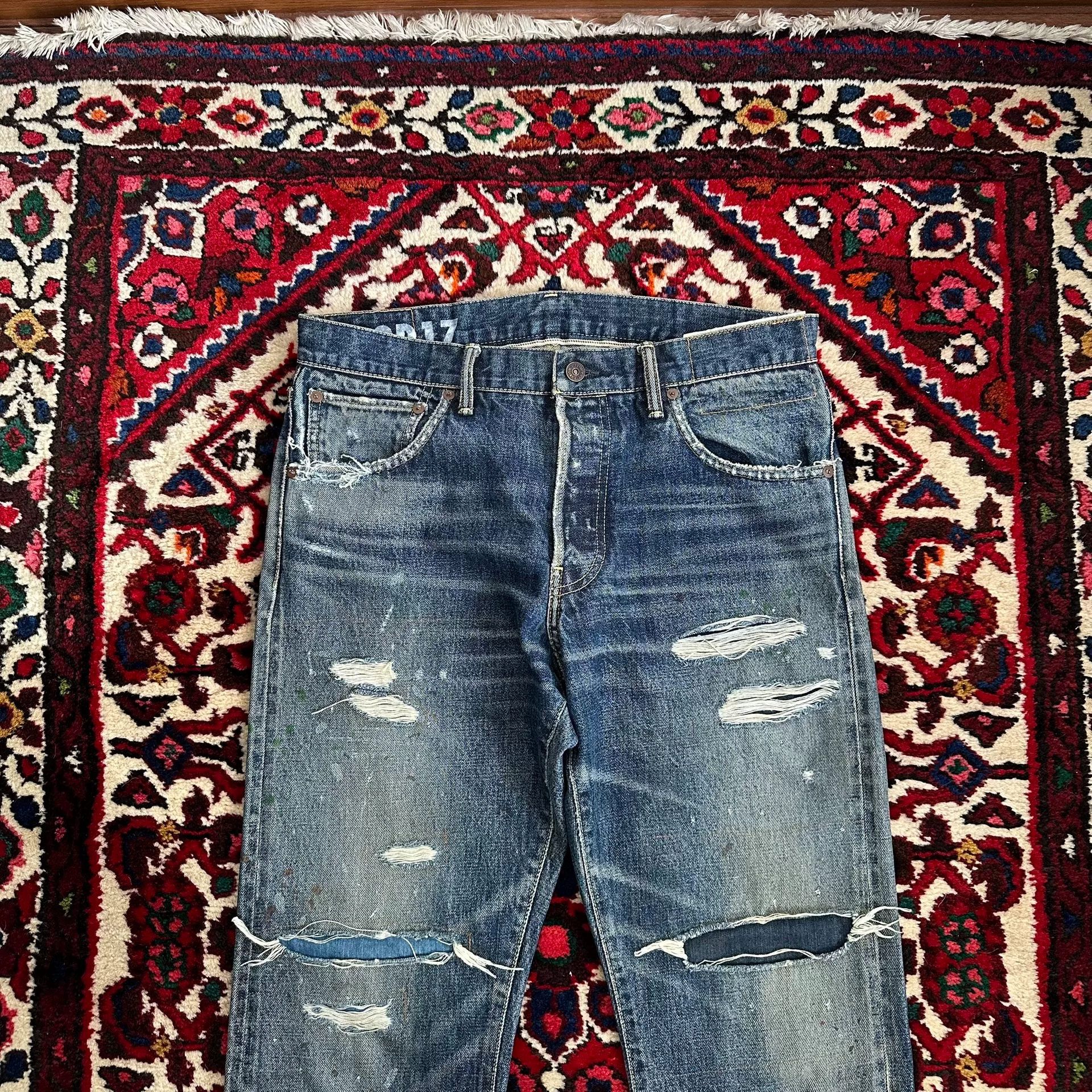 visvim 20AW Journeyman Mud Wide Jeans — detail