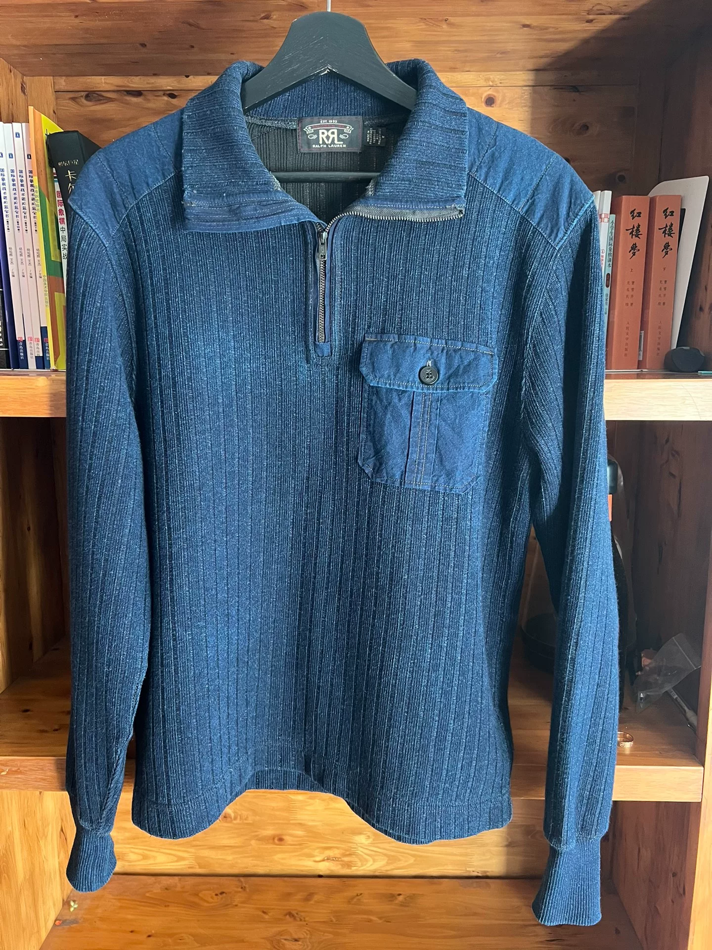 RRL Double RL Indigo Knit Pullover — front