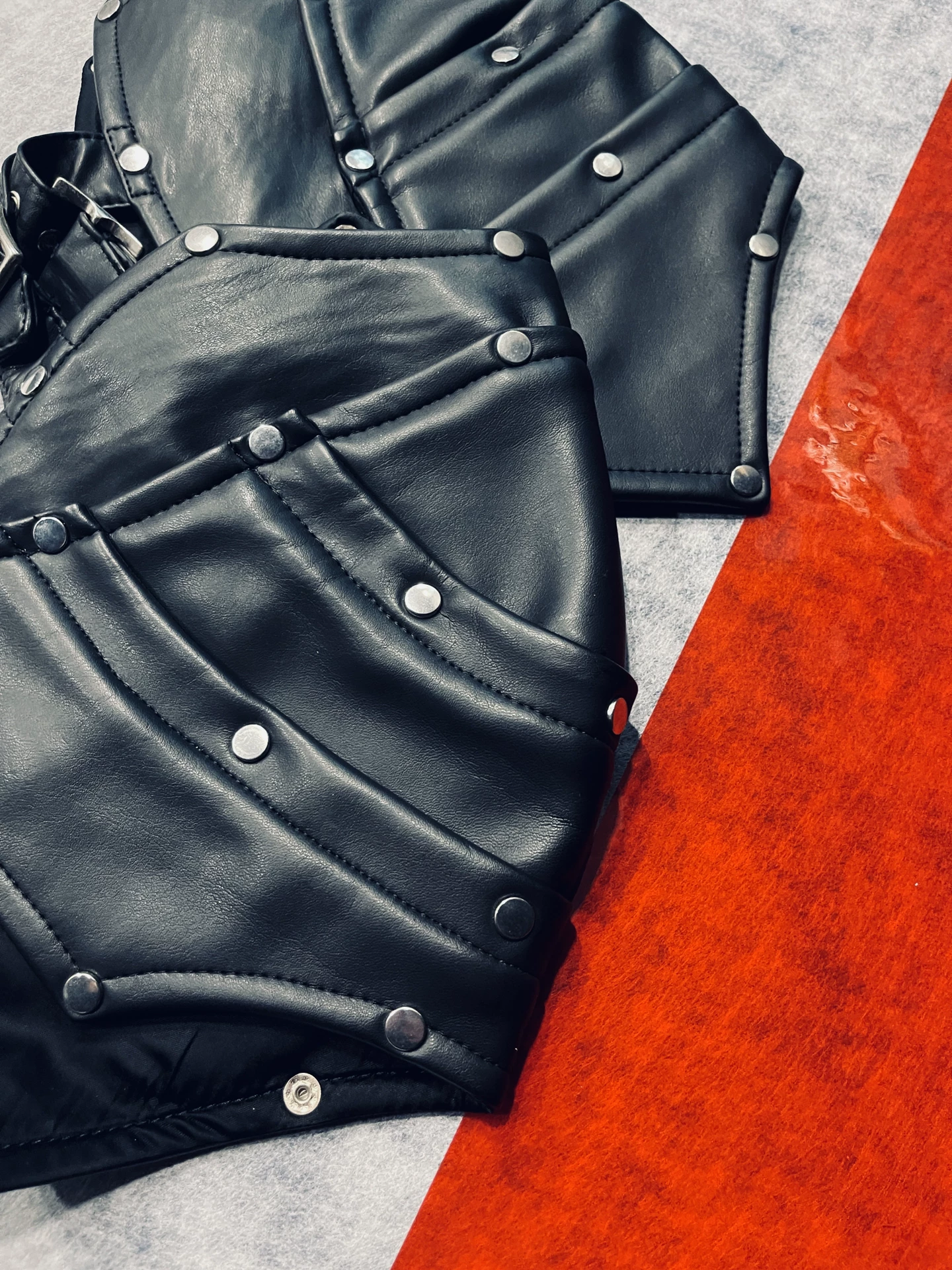 Comme des Garcons Homme Plus Leather Shoulder Armor — front