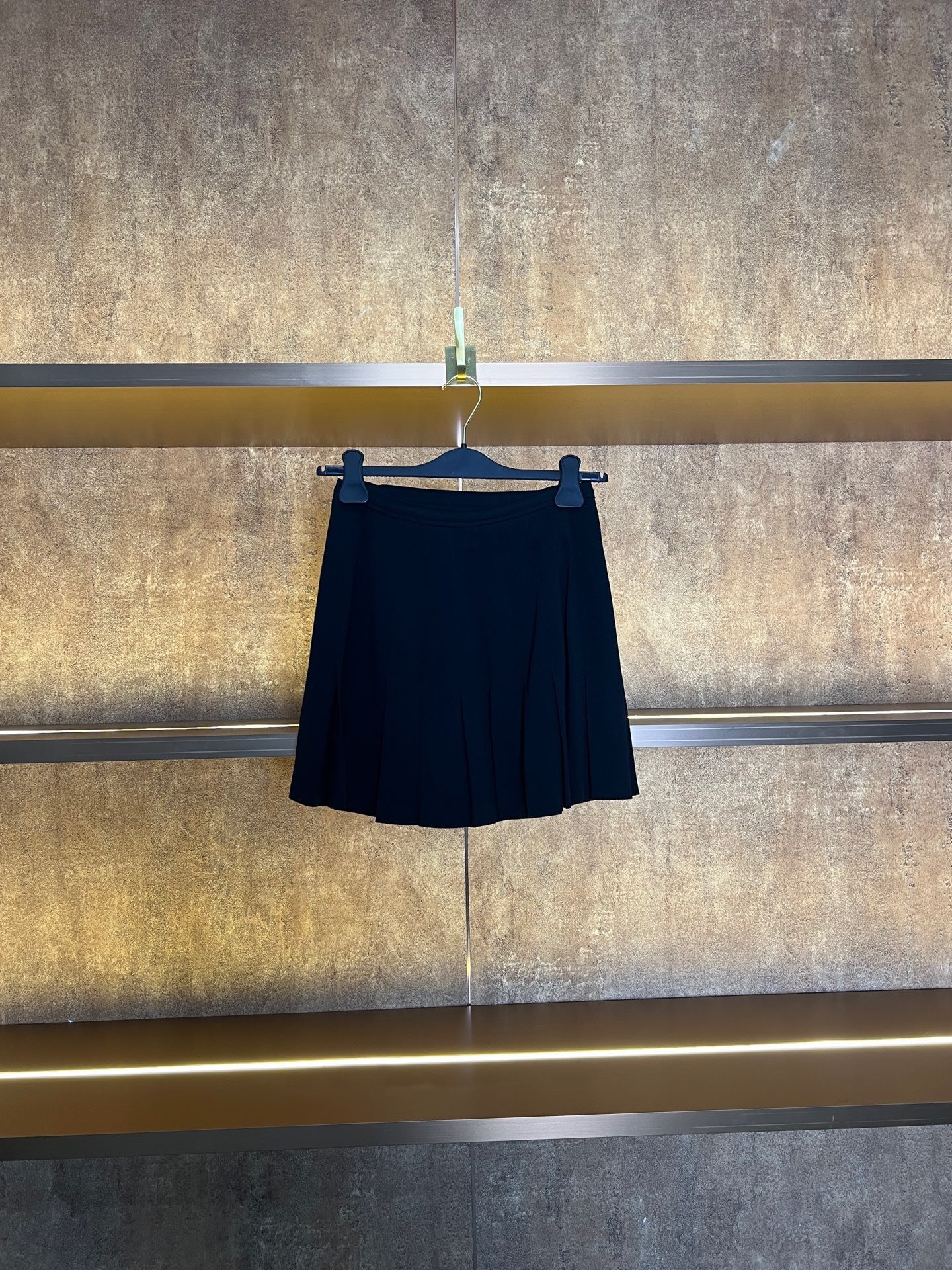 Dior Black Gold Buckle Skirt — front