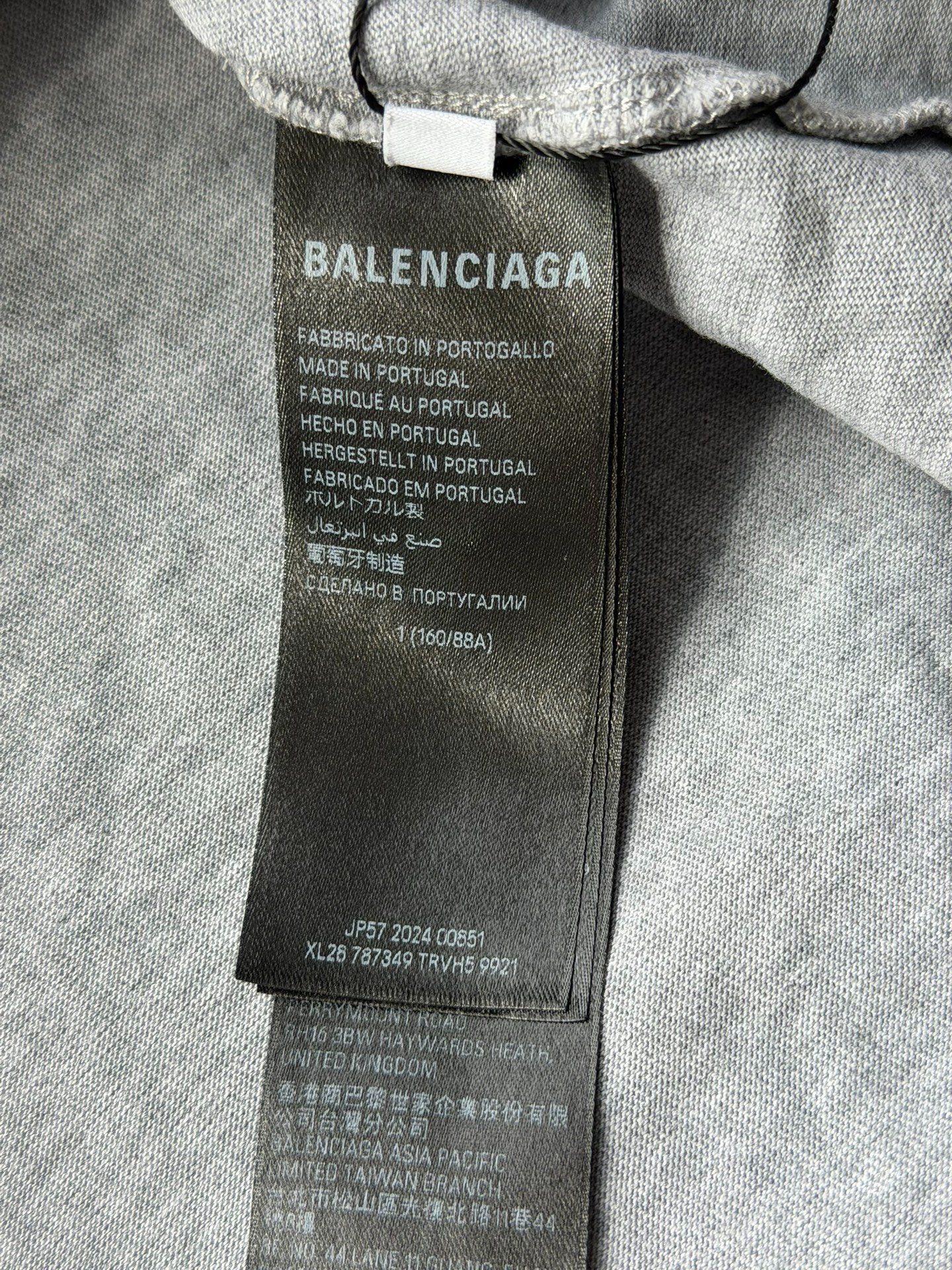 Balenciaga Gray Large Logo T-Shirt — label