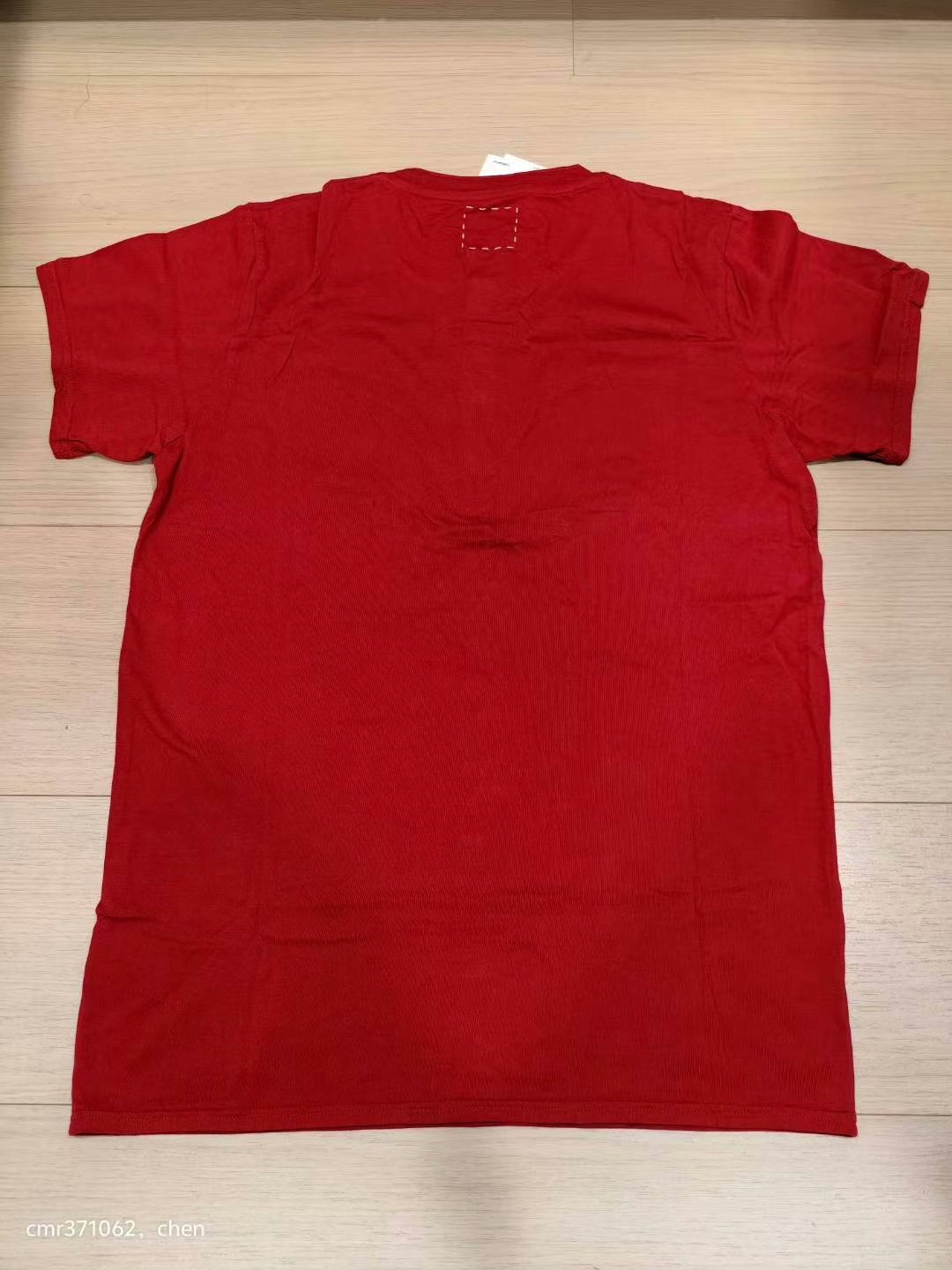 visvim 14ss Cochineal Henley (Giza) — detail