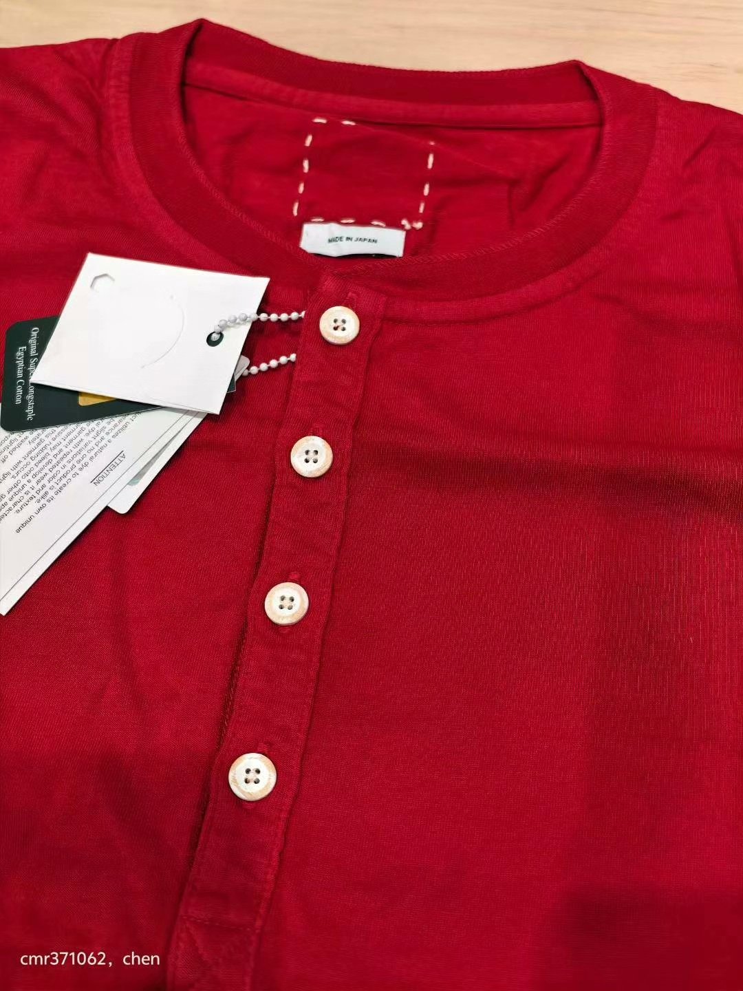 visvim 14ss Cochineal Henley (Giza) — front