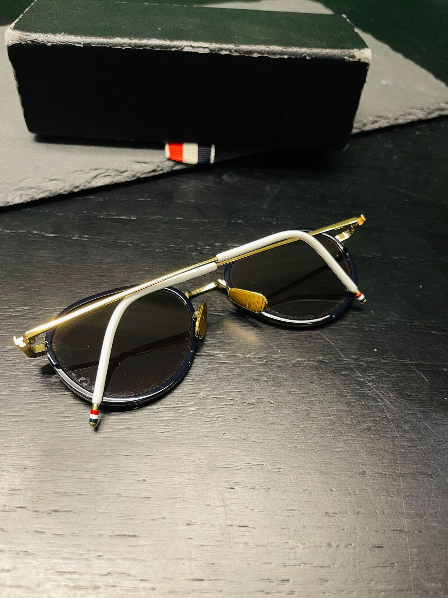 Thom Browne TB-801 Pilot Sunglasses — front