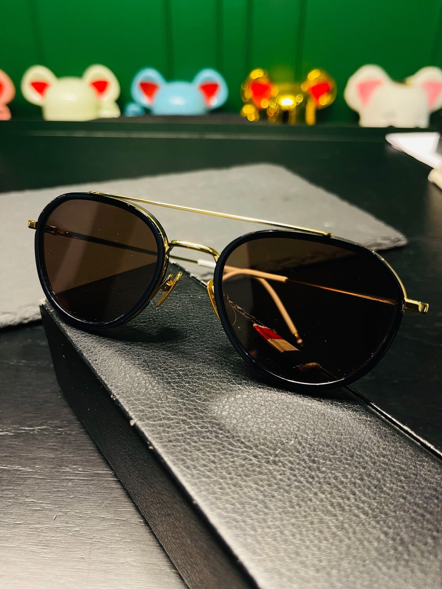 Thom Browne TB-801 Pilot Sunglasses — detail