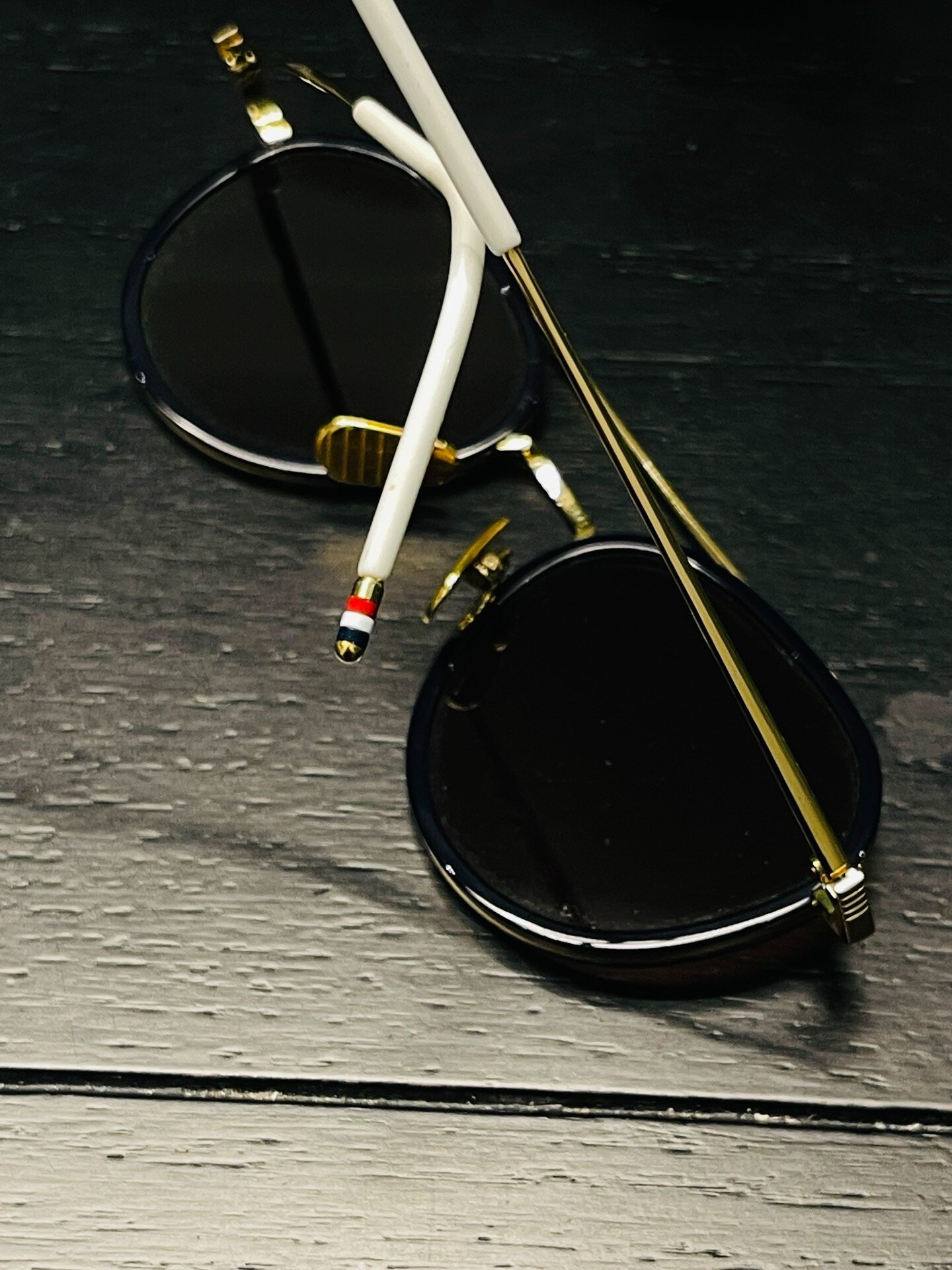 Thom Browne TB-801 Pilot Sunglasses — label