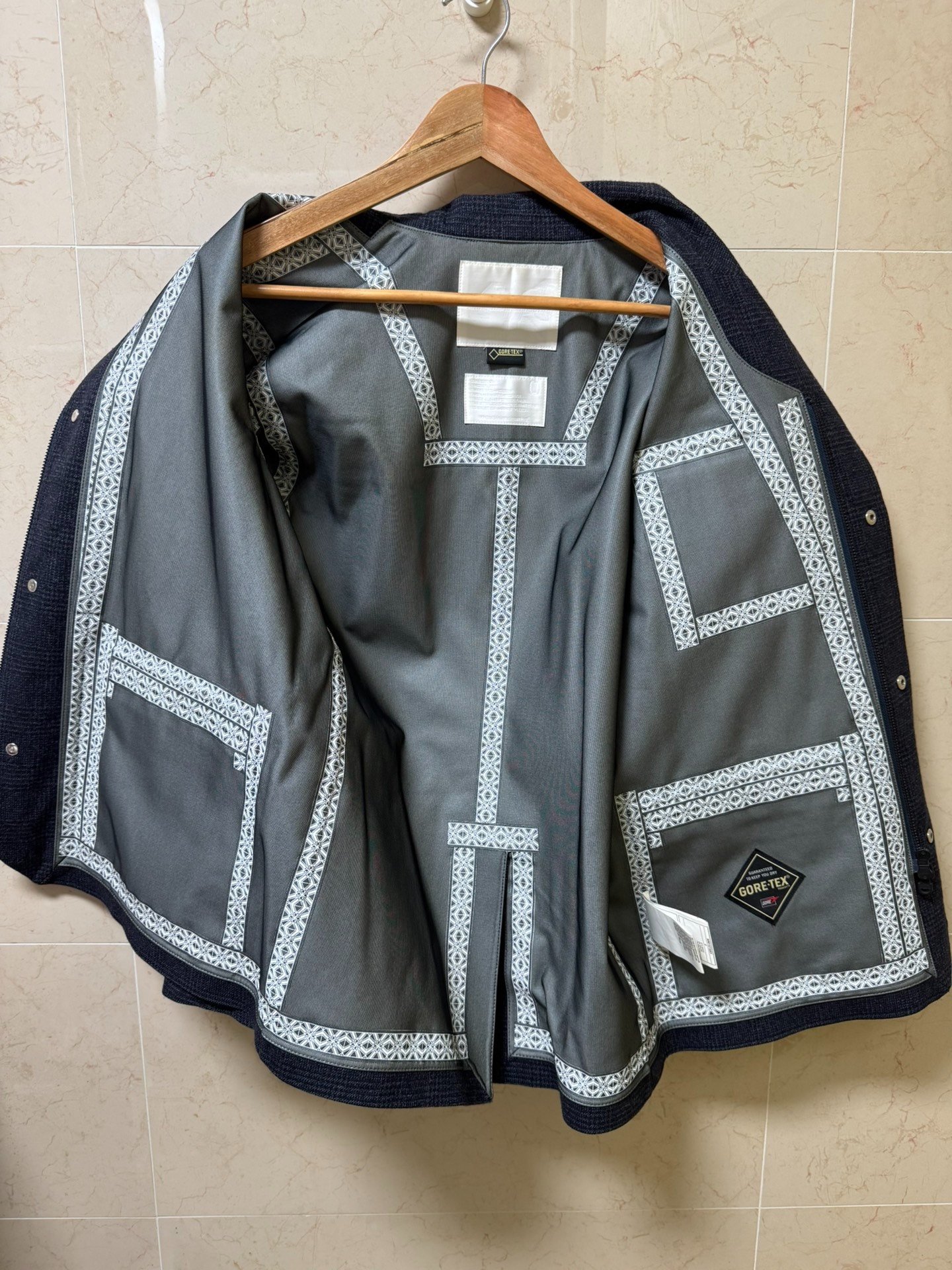 White Mountaineering Gore-Tex Check Jacket — detail