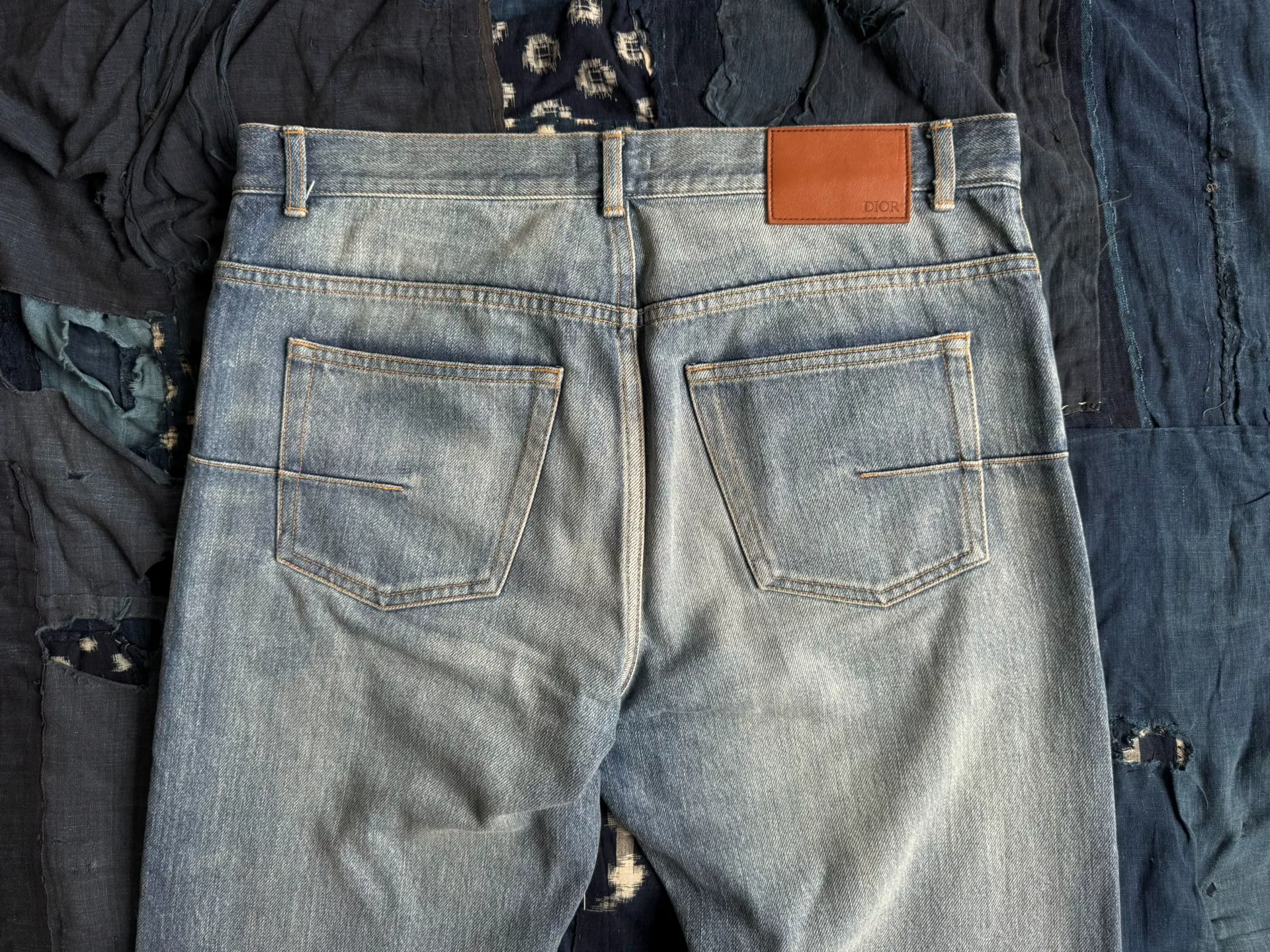 Dior Washed Distressed Straight Jeans — back