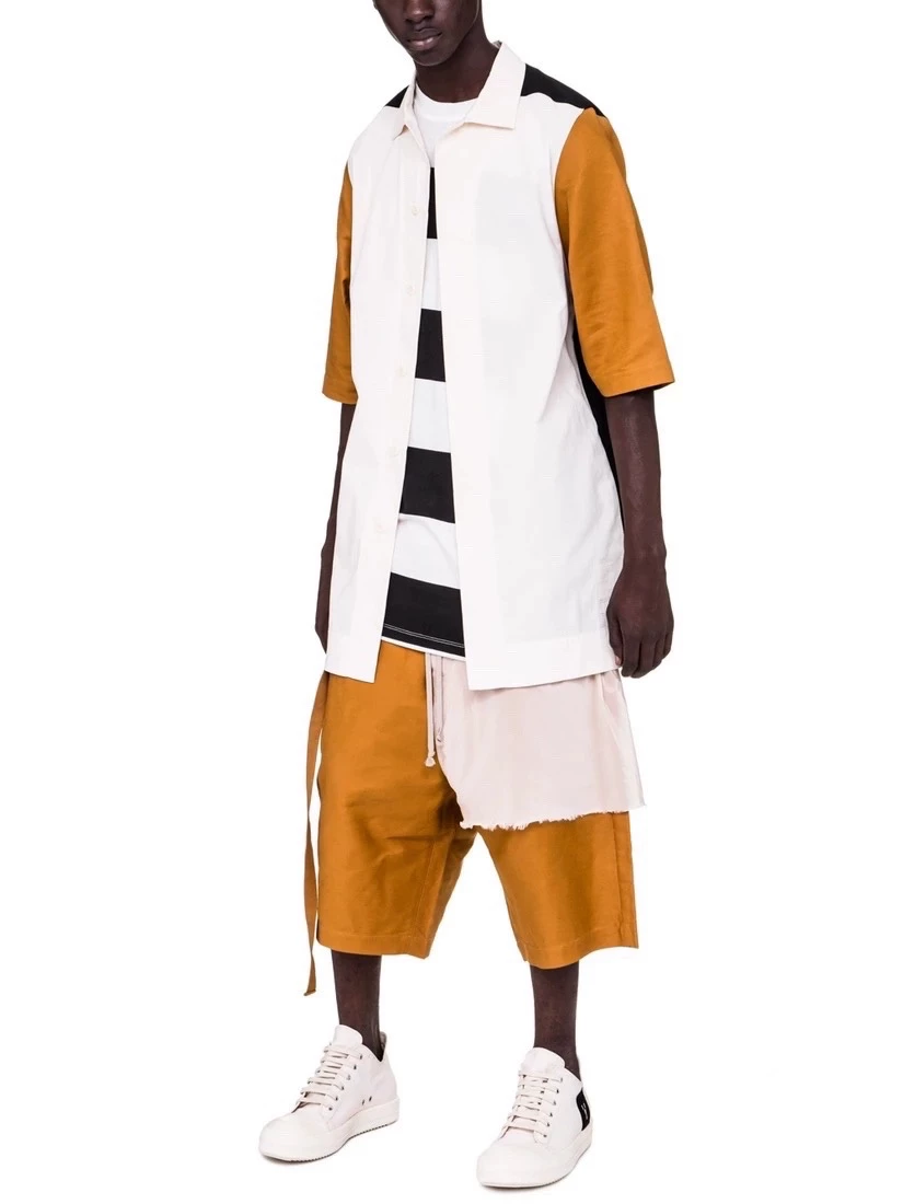 Rick Owens Color-Block Cropped Pants — label