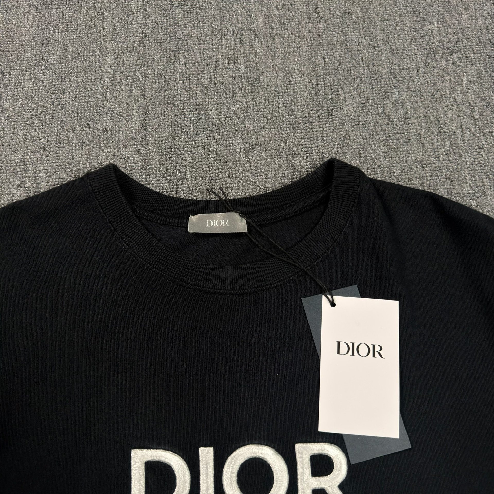 Dior 1947 Logo Black Short-Sleeve T-Shirt — detail