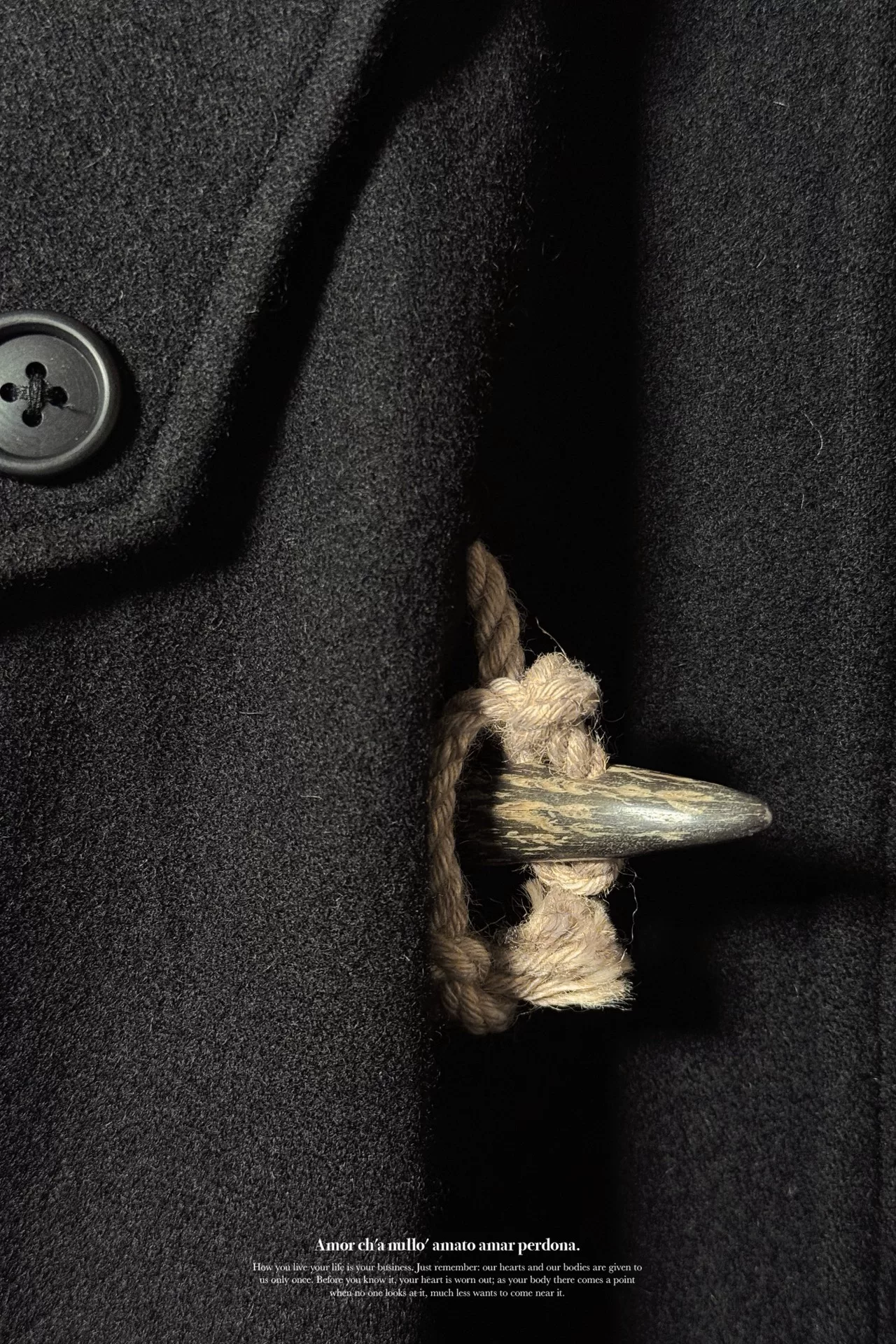Yohji Yamamoto 23AW Wool Flannel Coat — label