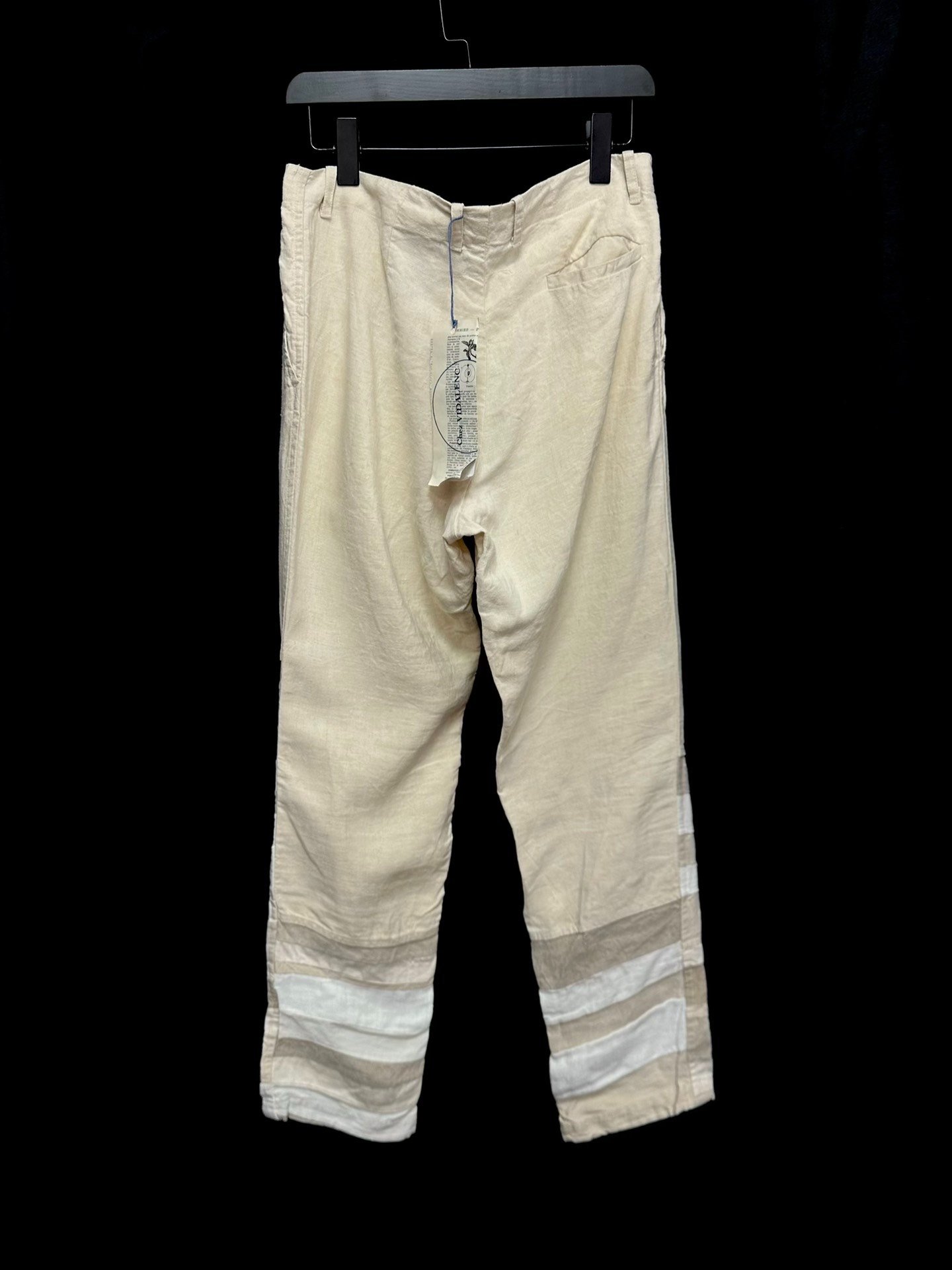 Chez VIDALENC Vintage Linen Paneled Pants — front