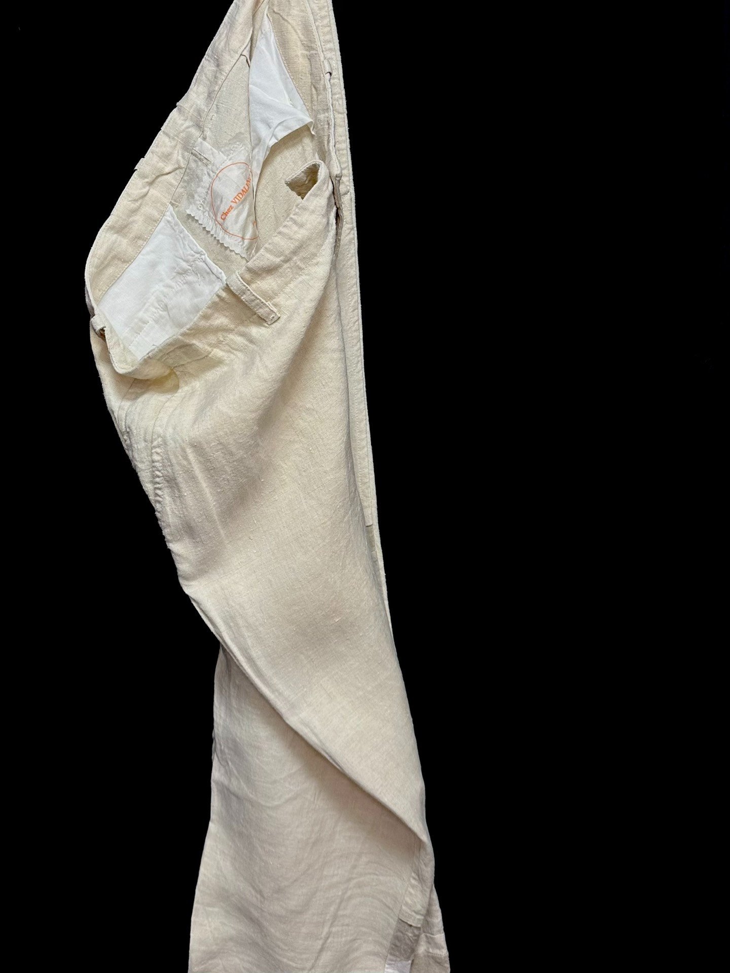 Chez VIDALENC Vintage Linen Paneled Pants — detail