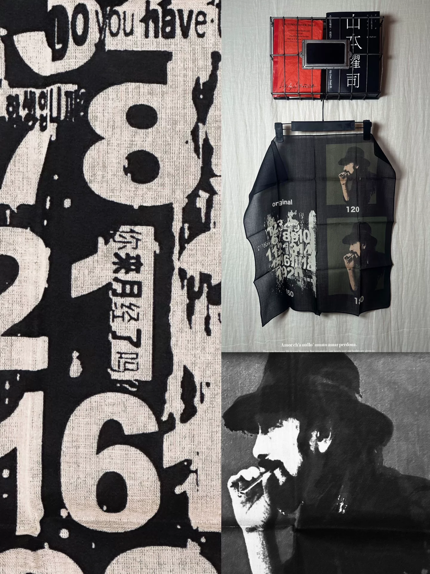 Yohji Yamamoto Limited Edition Square Scarf — label
