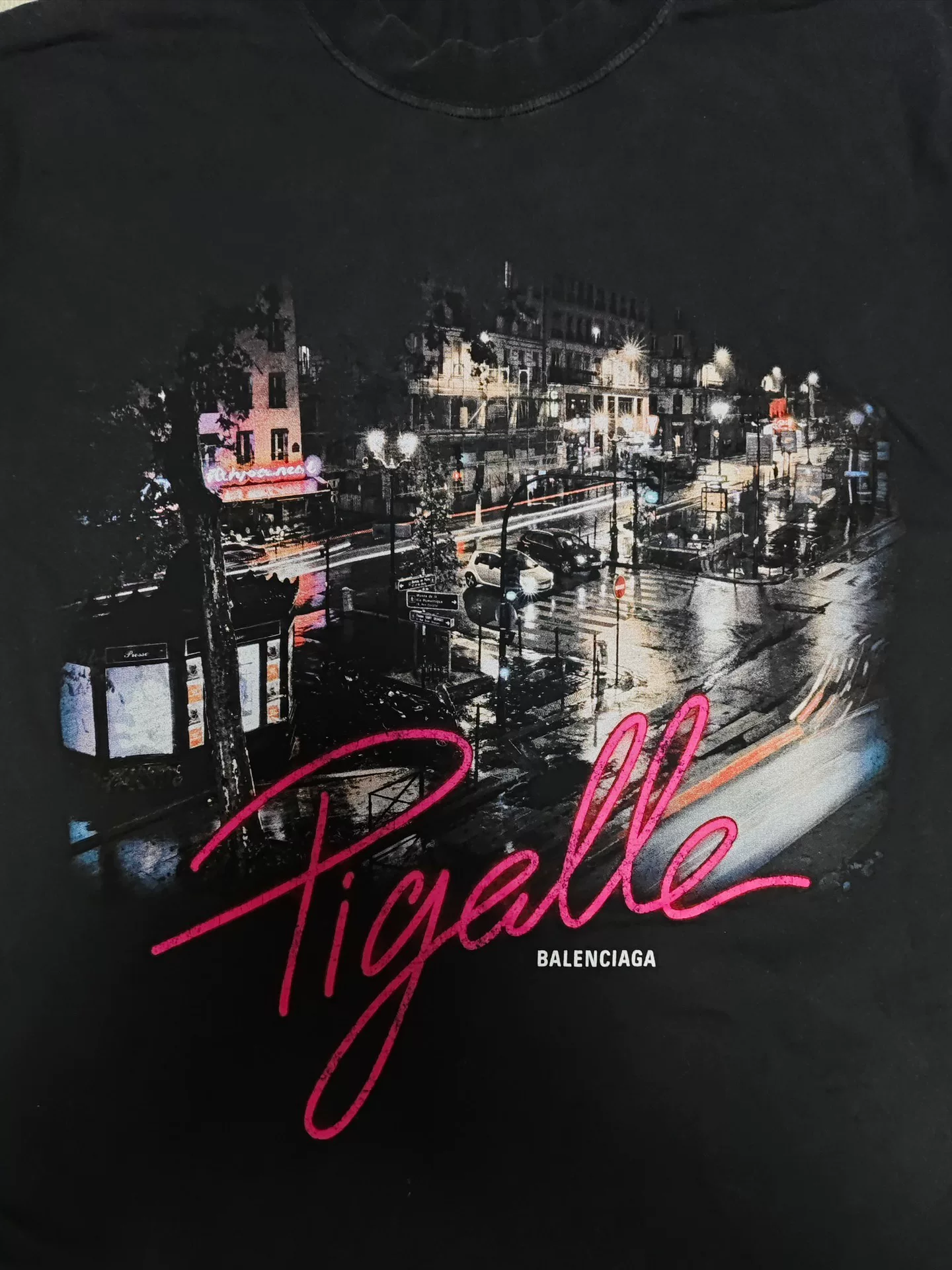 Balenciaga Pigalle Night Scene Short-Sleeve — back