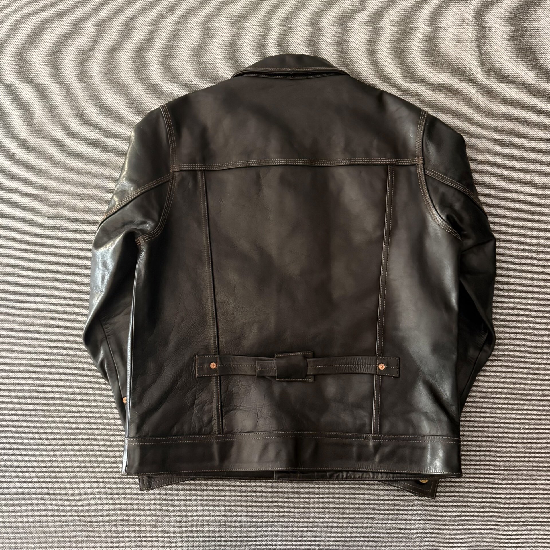 Fine Creek Leathers Cowboy Horsehide Jacket — front