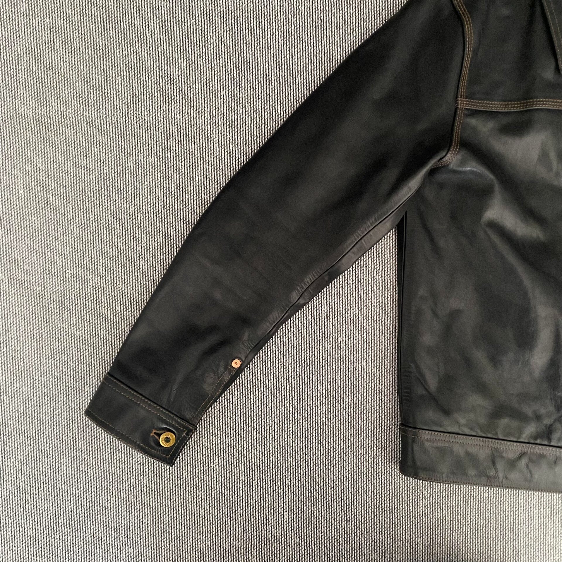 Fine Creek Leathers Cowboy Horsehide Jacket — back