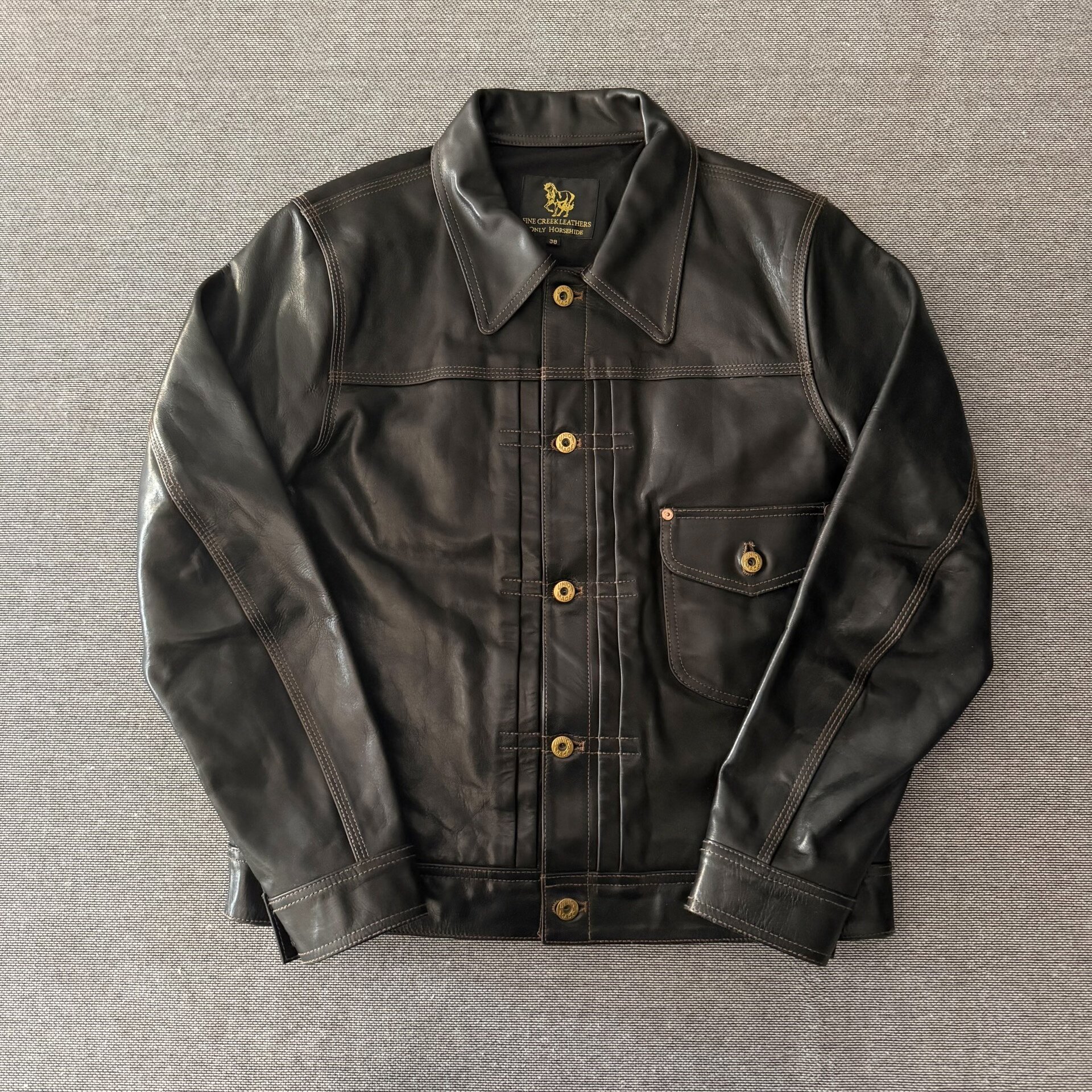 Fine Creek Leathers Cowboy Horsehide Jacket