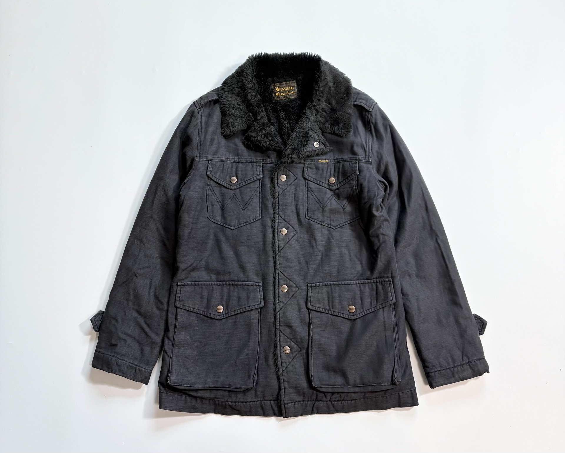 Wrangler Black Fur Collar Coat