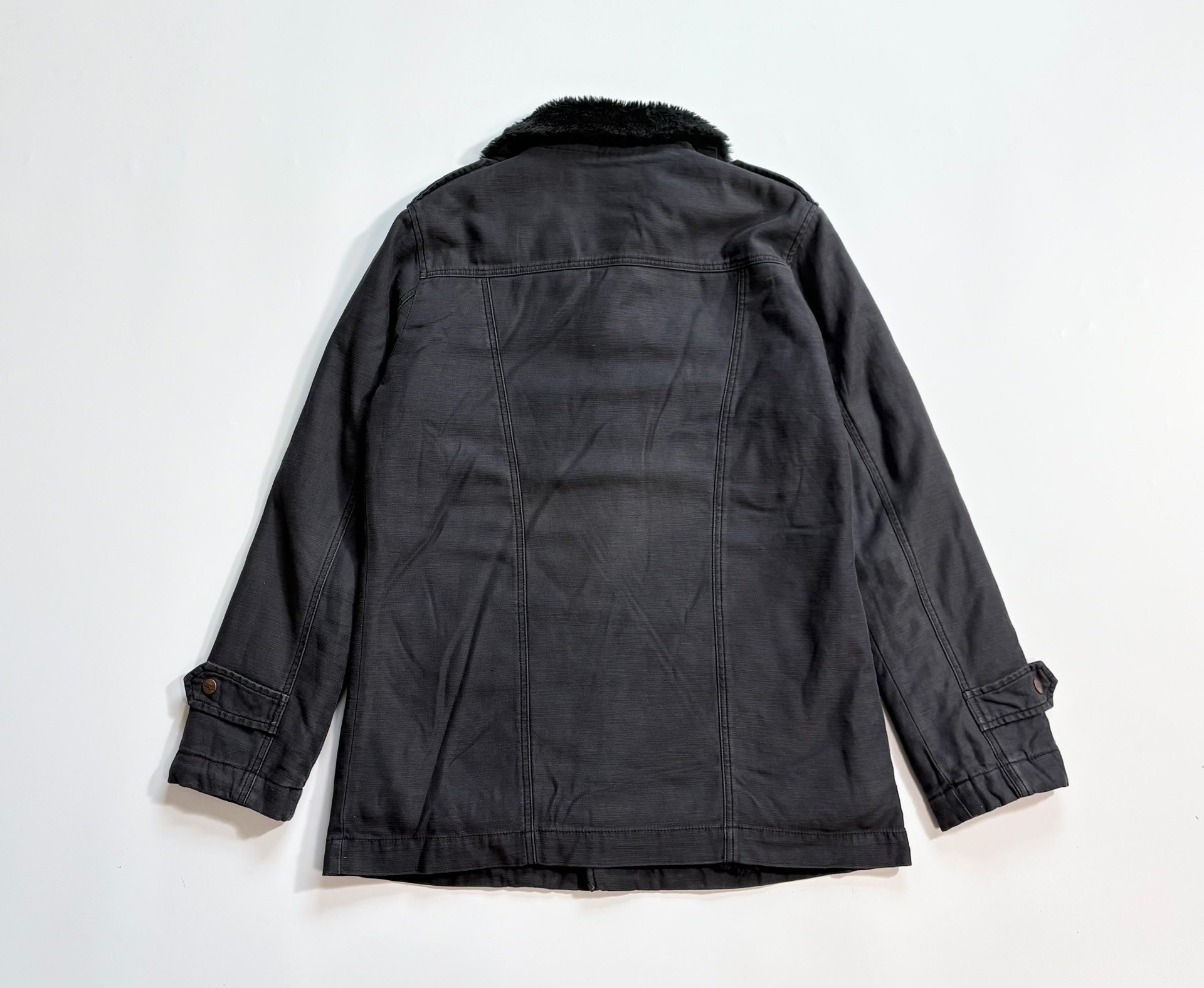 Wrangler Black Fur Collar Coat — detail