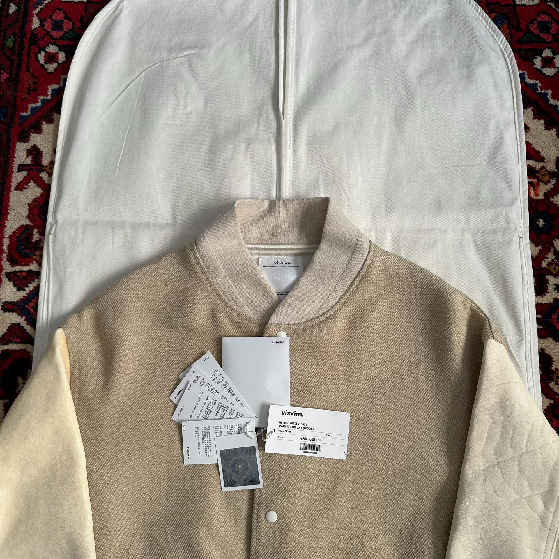 VISVIM 20AW VARSITY SB JKT Size 2 — back