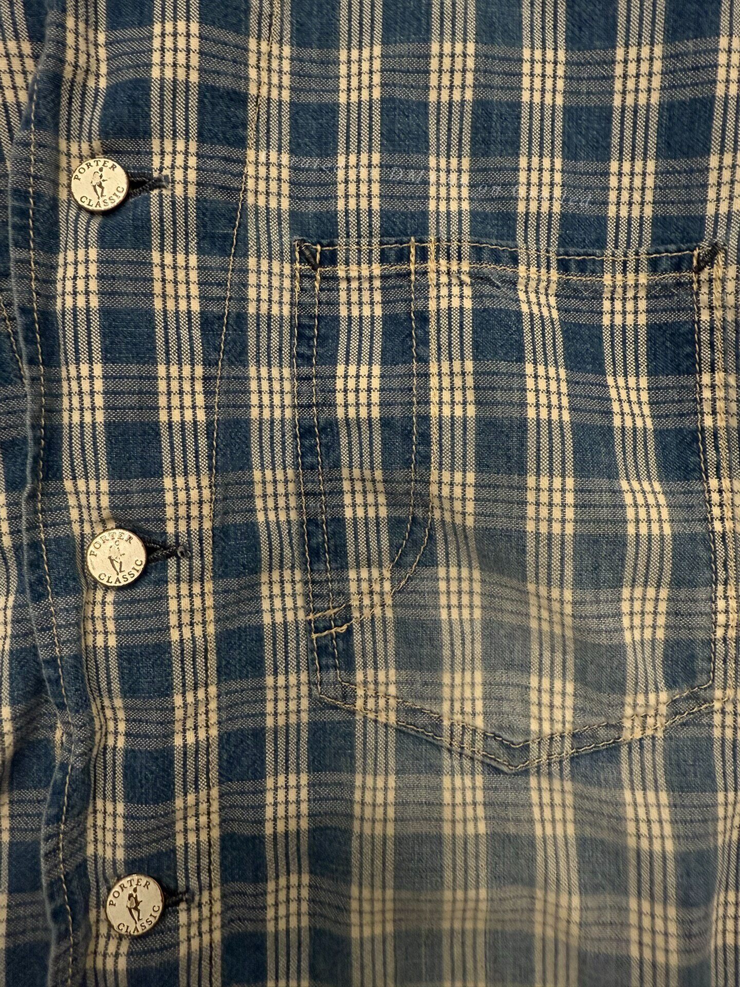 Porter Classic Hawaiian Denim Shirt — detail