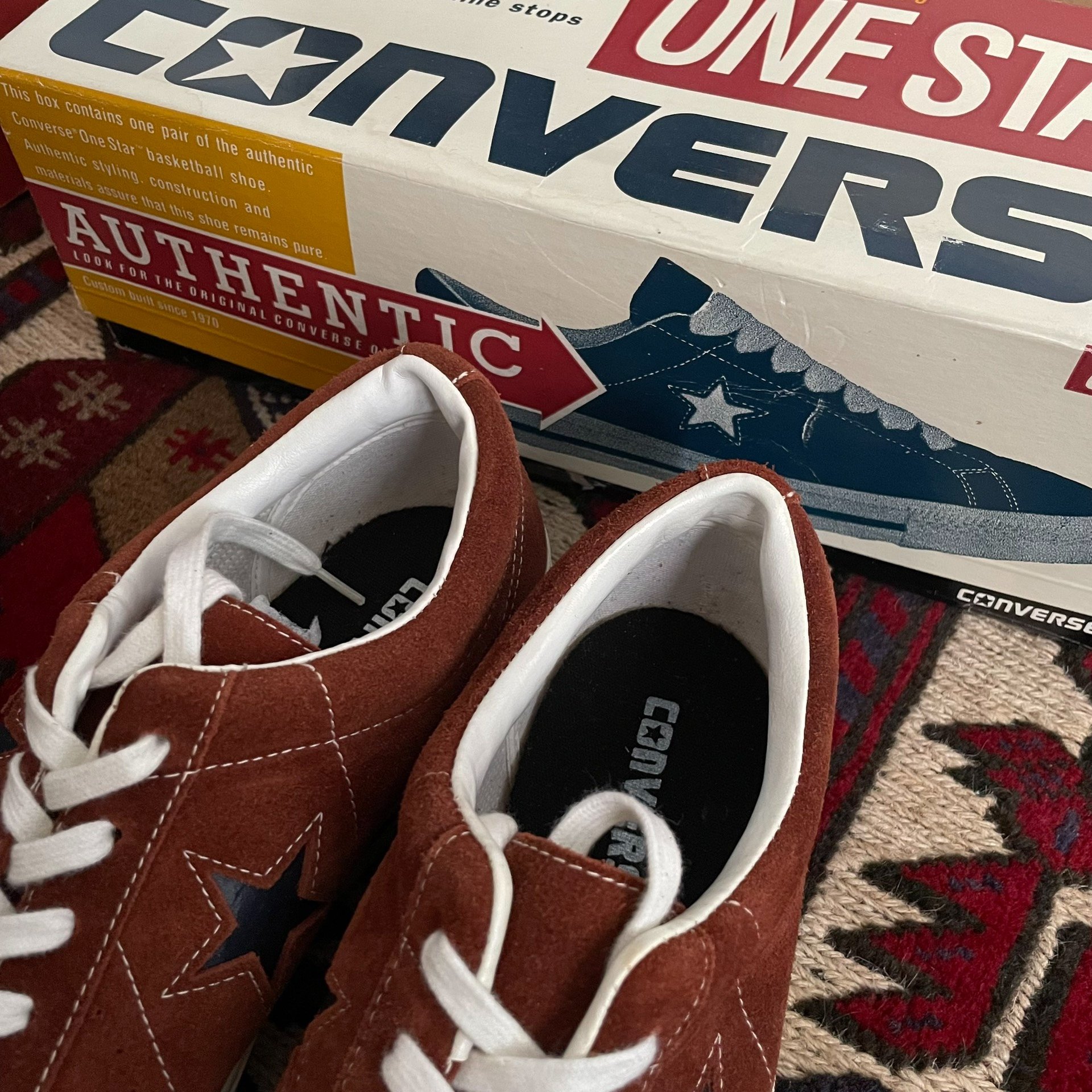 Converse One Star 90s USA Brown Suede — label